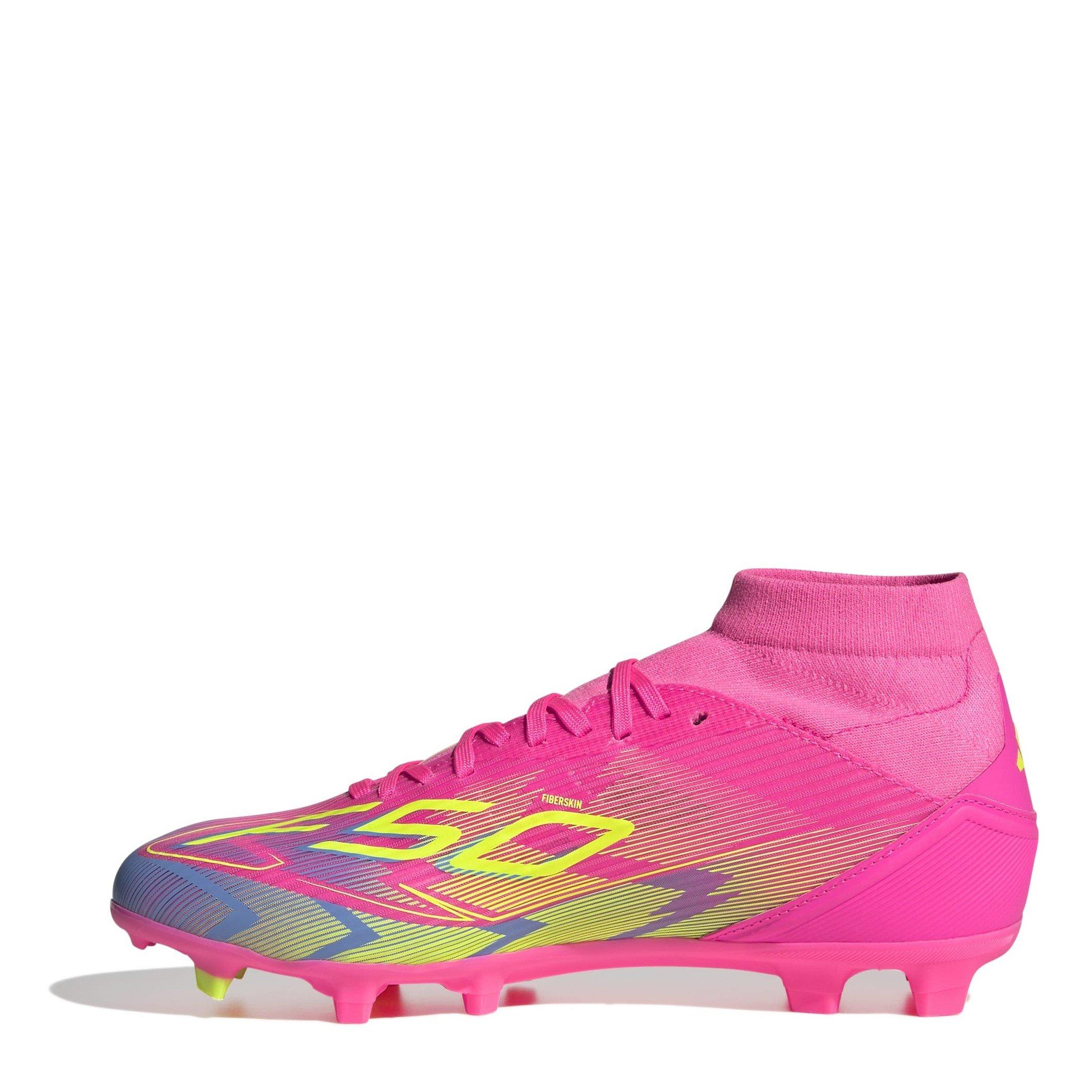Pink/Gelb - adidas - F50 League Mid-cut Firm Ground Football Boots Womens - 2
