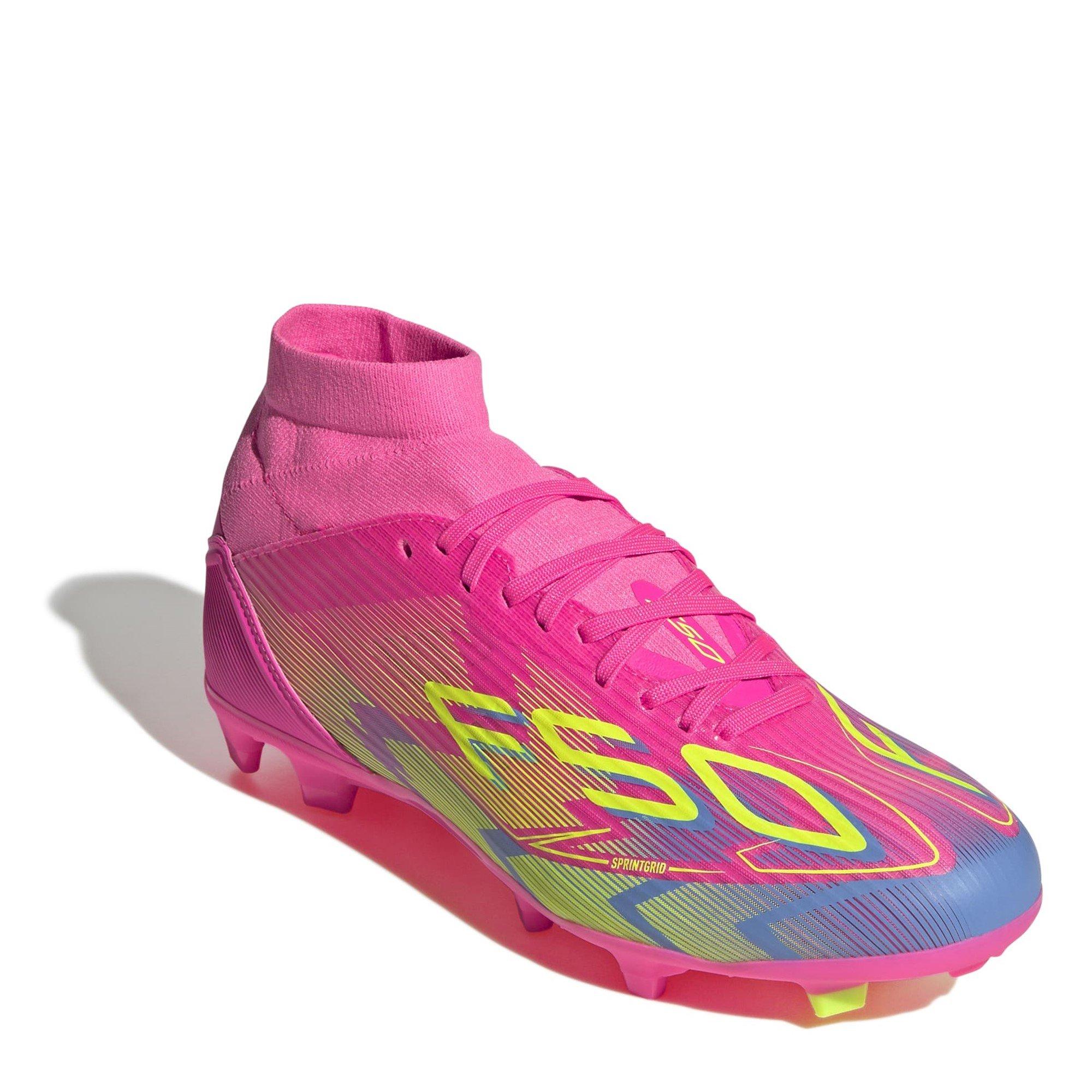 Pink/Gelb - adidas - F50 League Mid-cut Firm Ground Football Boots Womens - 3