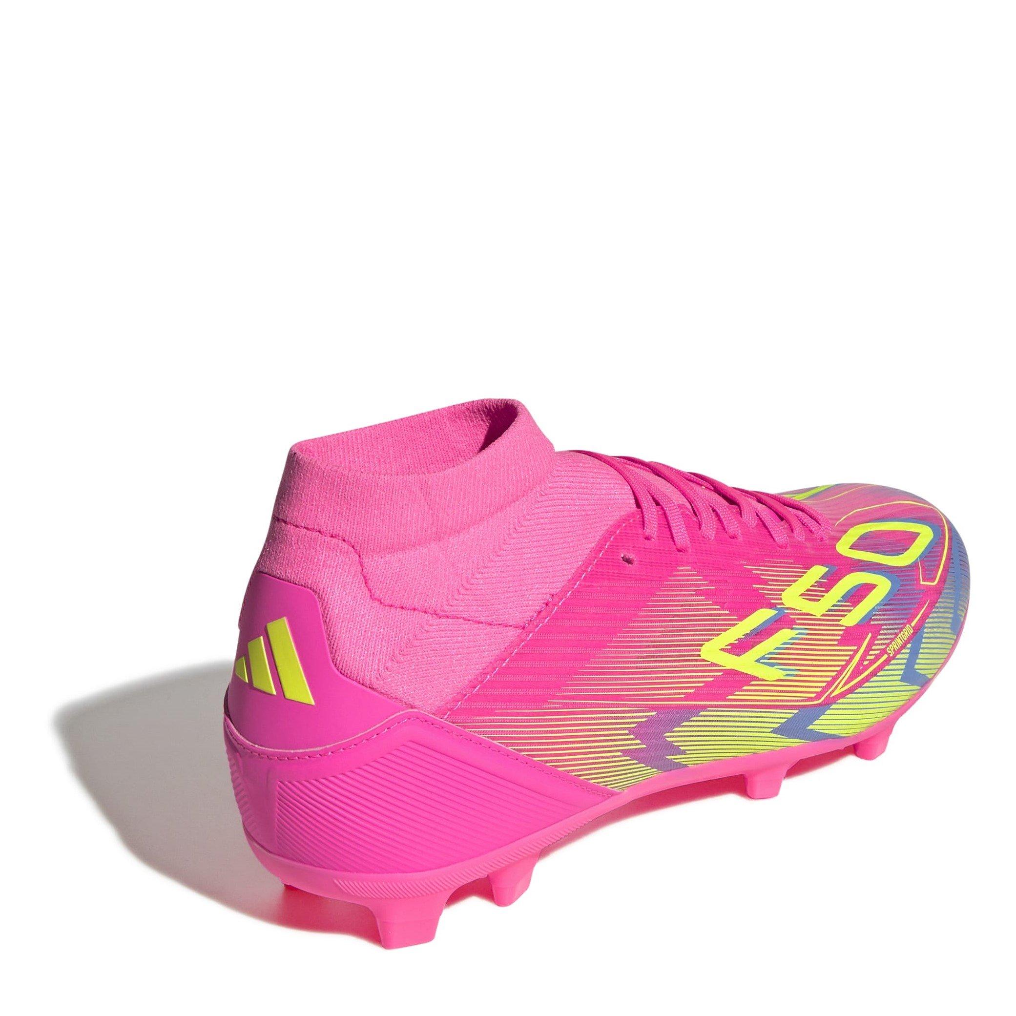 Pink/Gelb - adidas - F50 League Mid-cut Firm Ground Football Boots Womens - 4
