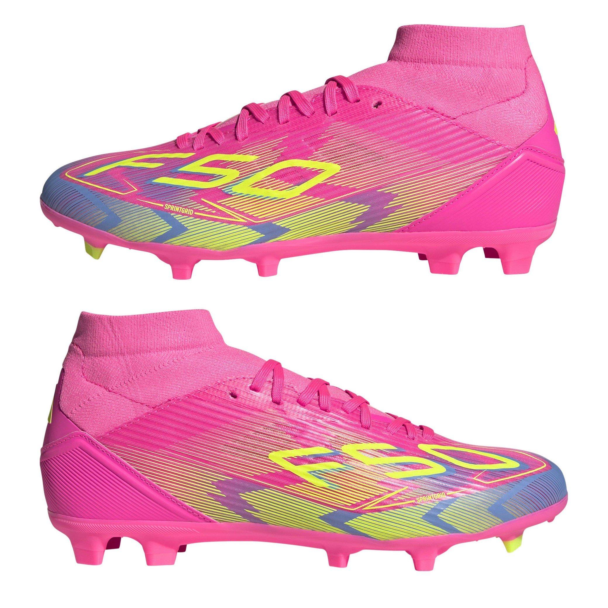 Pink/Gelb - adidas - F50 League Mid-cut Firm Ground Football Boots Womens - 9