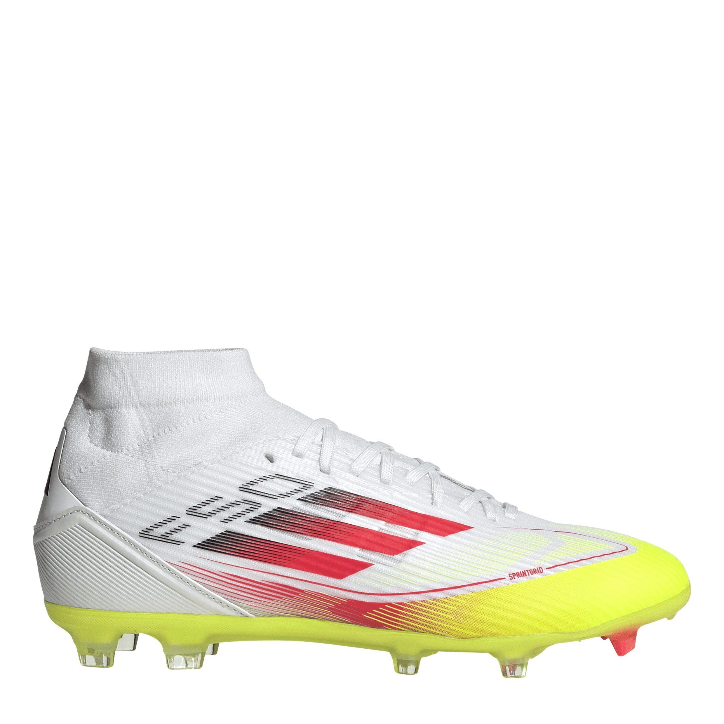 Adidas Women's F50 League Mid-Cut Firm Ground Football Boots - White/Red - 3.5 (36)