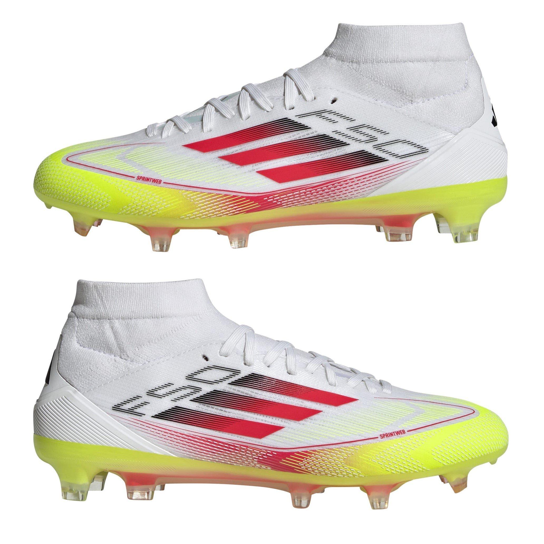 Weiß/Rot - adidas - F50 Pro Mid-cut Womens Firm Ground Football Boots - 9