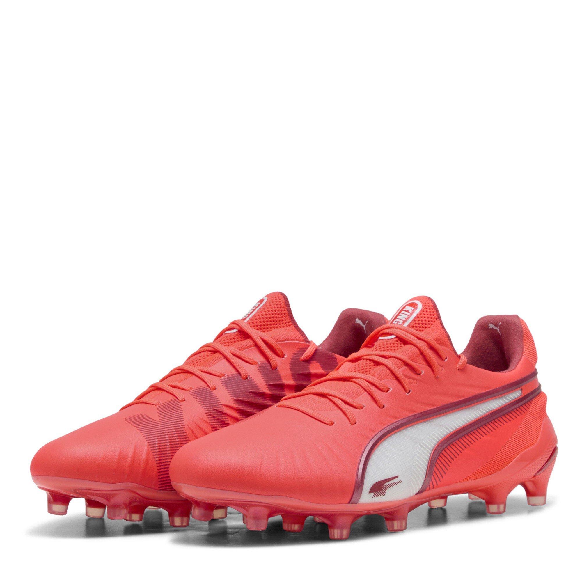 Puma Women's King Ultimate.1 Firm Ground Football Boots - White-Red Fire - 5 (38)