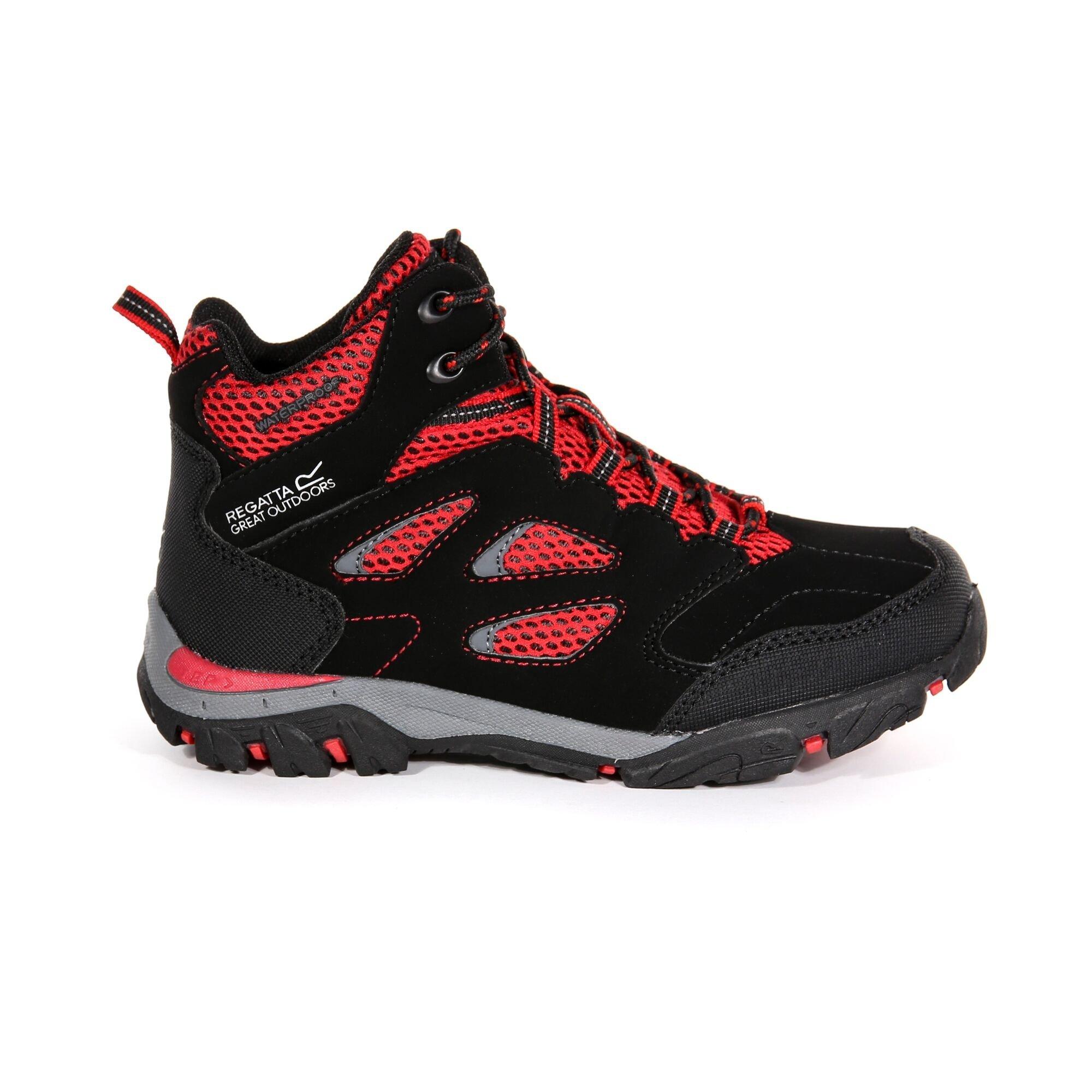 Black/Pepper - Regatta - Kids Holcombe Waterproof Mid Walking Boots - 11