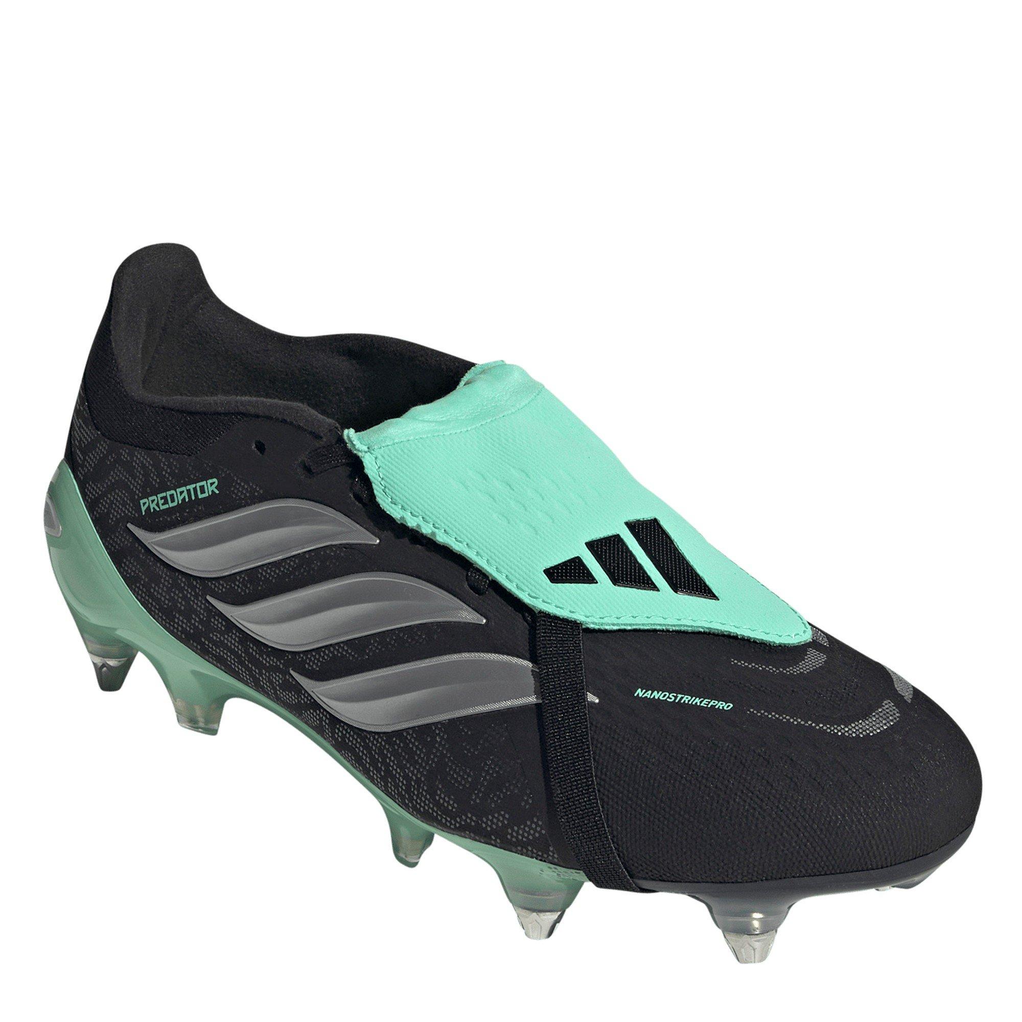 Black/Mint - adidas - Mens adidas Predator Fold-Over Tongue Pro Soft Ground Football Boots - 3