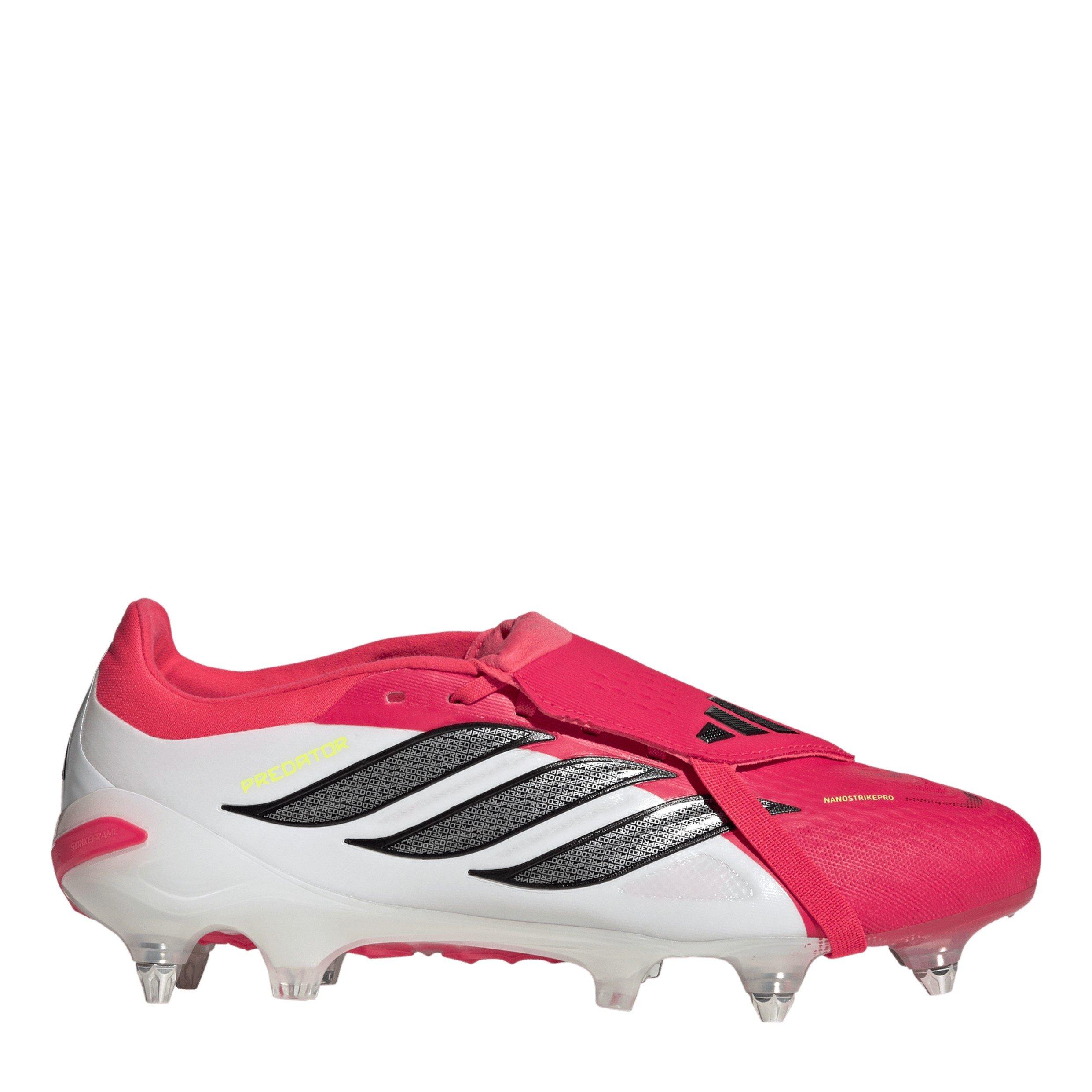 Adidas Men's Pator Fold-Over Tongue Pro Soft Ground Football Boots - Red/Blk/White - 12 (47.3)