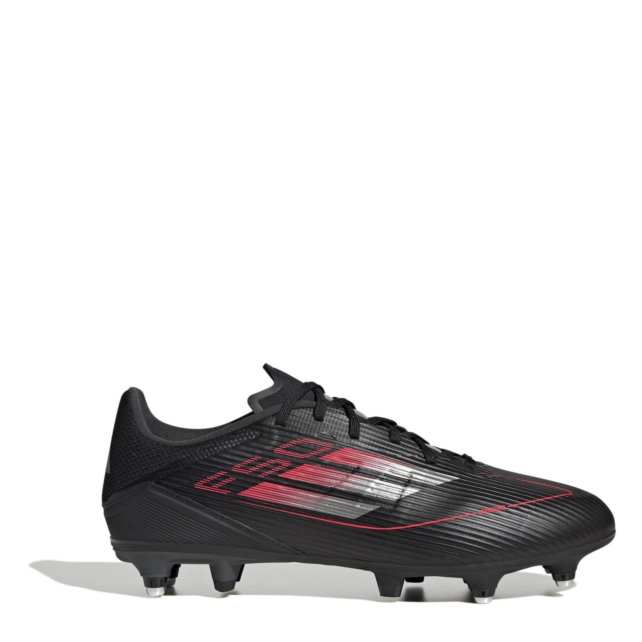 adidas F50 League Soft Ground Football Boots - Black/Iron/Red
