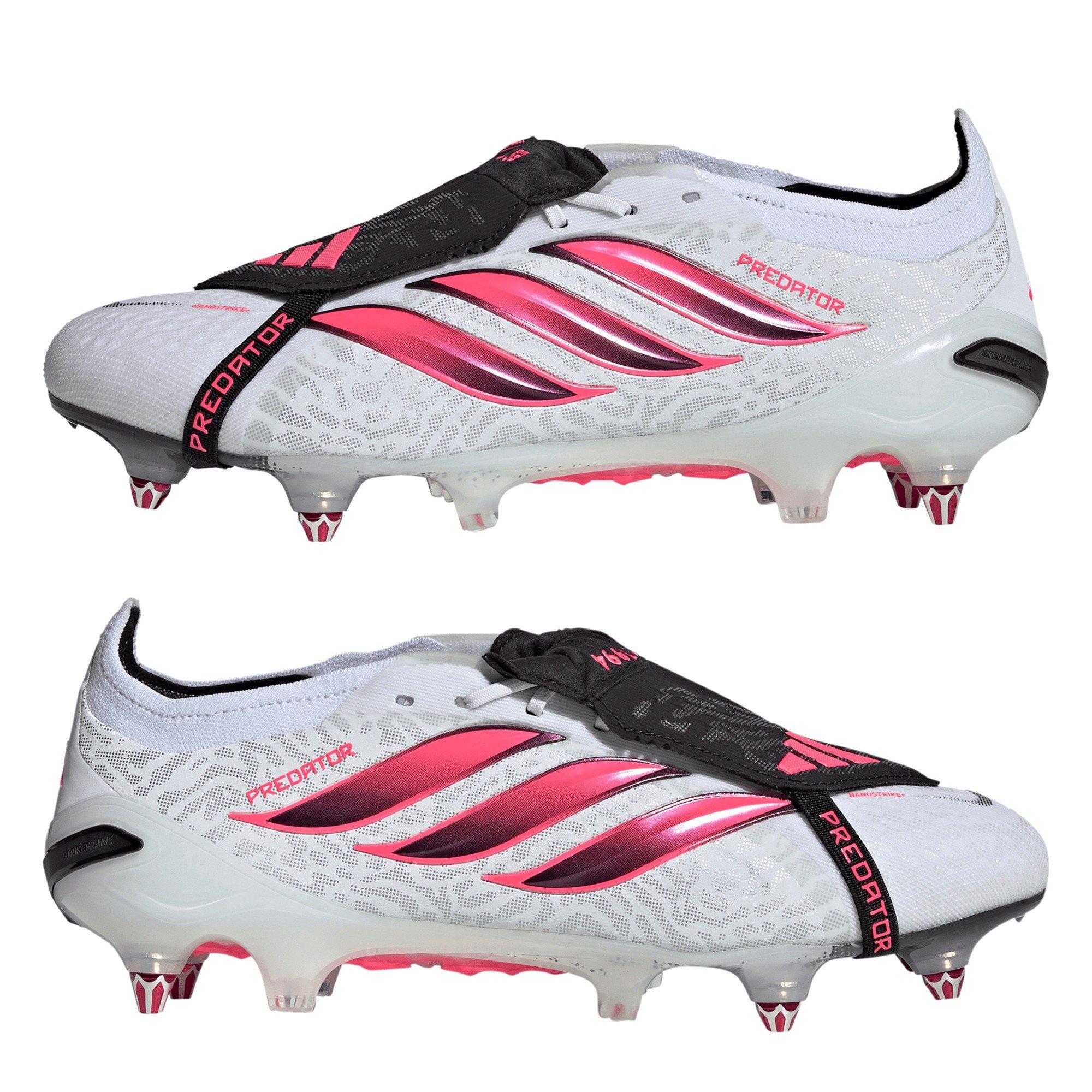 White/Coral - adidas - Mens adidas Predator Elite Fold Over Tongue Soft Ground Football Boots - 11