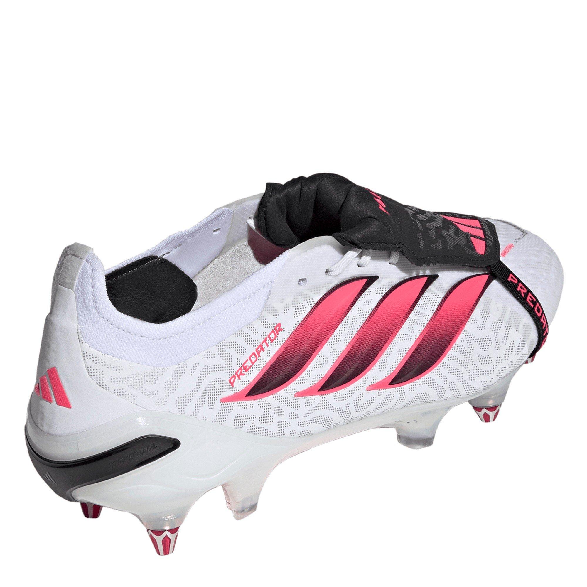 White/Coral - adidas - Mens adidas Predator Elite Fold Over Tongue Soft Ground Football Boots - 5