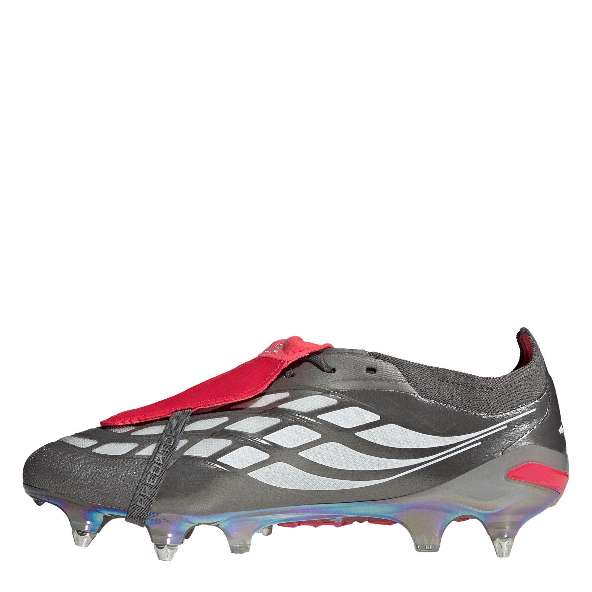 Grey/Red - adidas - adidas Predator Elite Fold Over Tongue Soft Ground Football Boots - 2