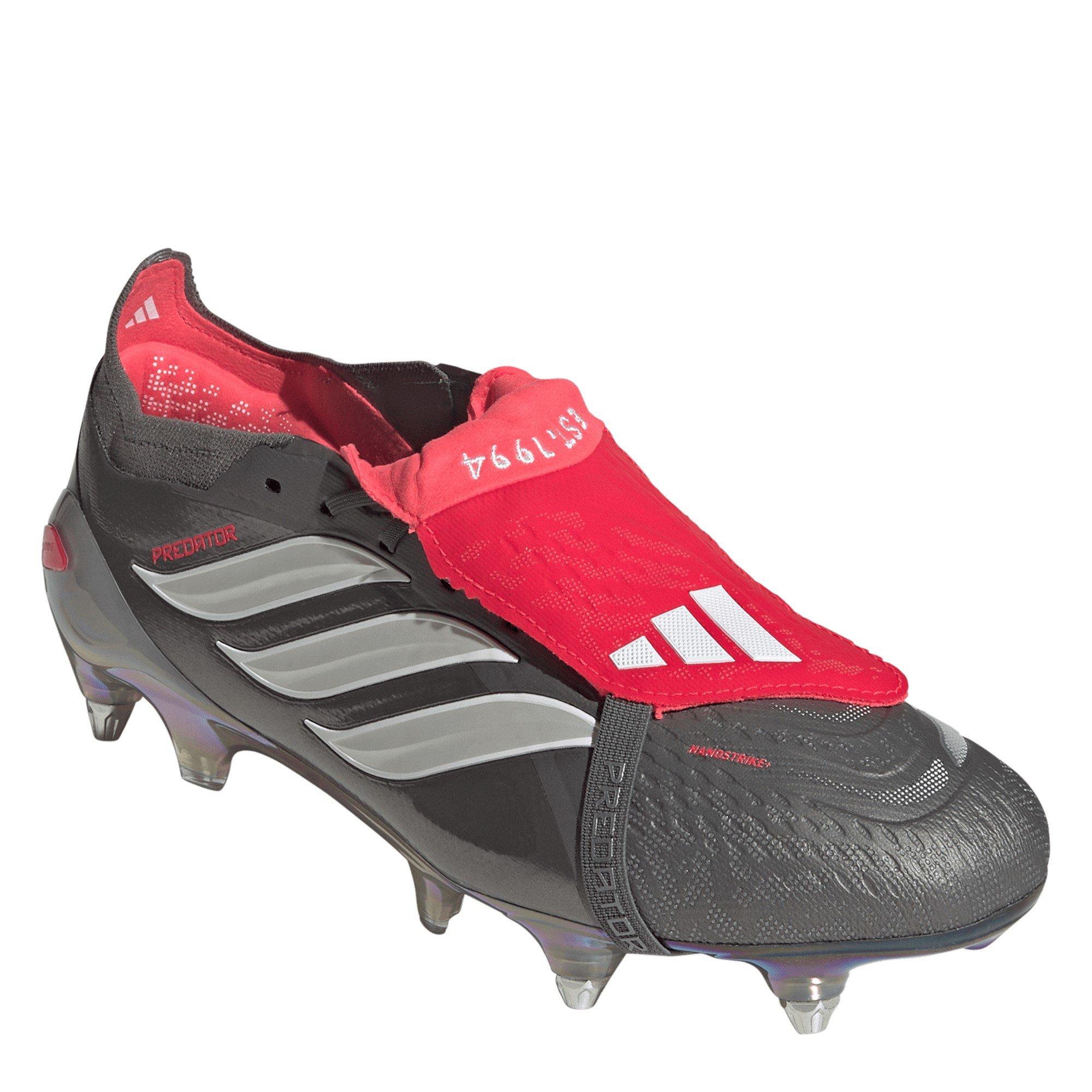 Grey/Red - adidas - adidas Predator Elite Fold Over Tongue Soft Ground Football Boots - 3