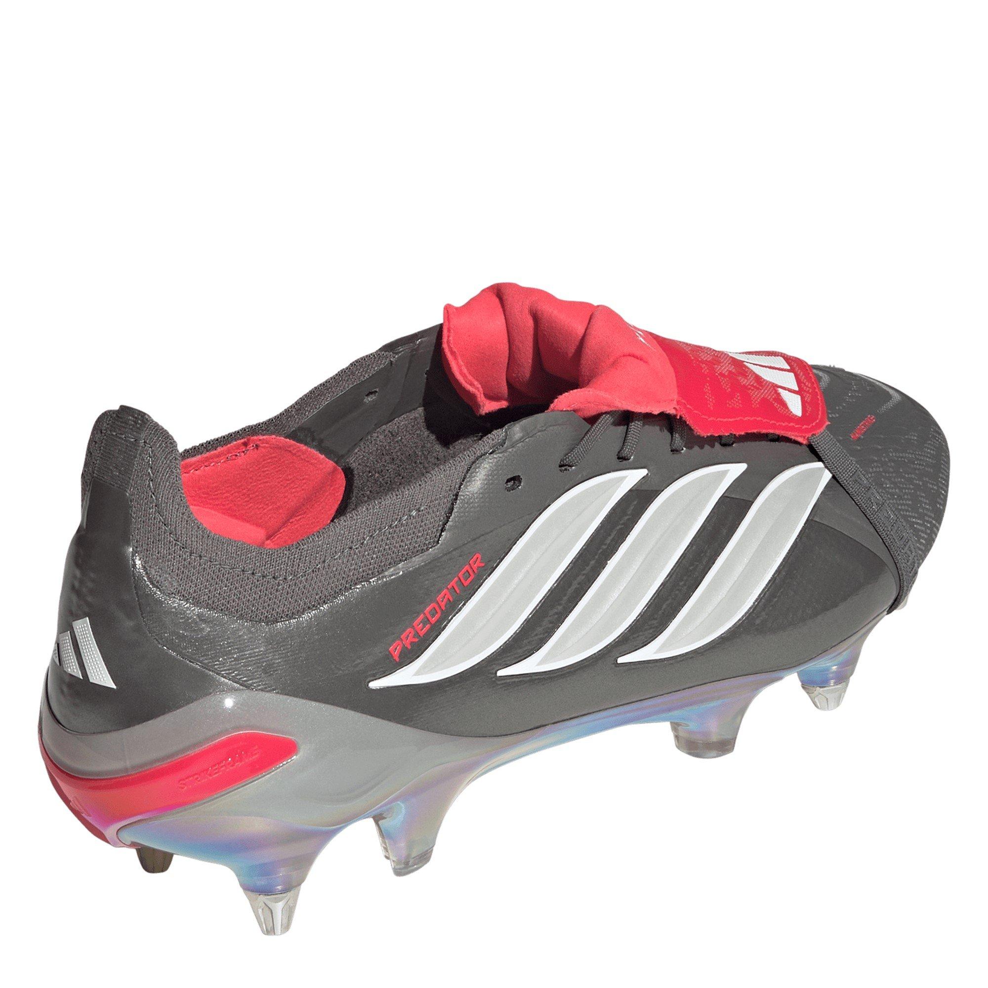 Grey/Red - adidas - adidas Predator Elite Fold Over Tongue Soft Ground Football Boots - 4