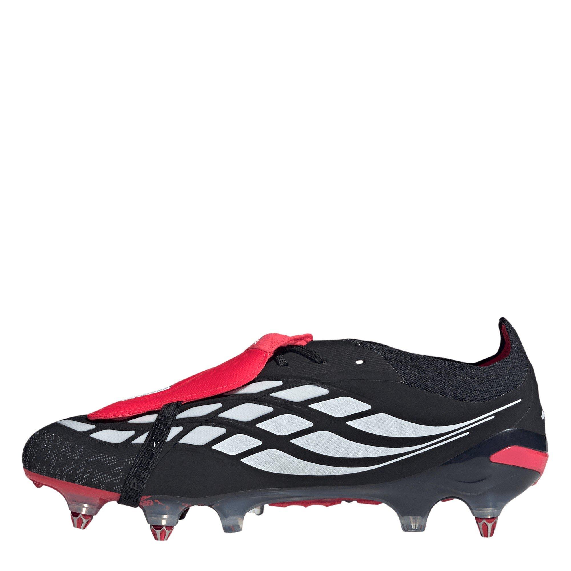 Preto/Vermelho - adidas - Mens adidas Predator Elite Fold Over Tongue Soft Ground Football Boots - 2