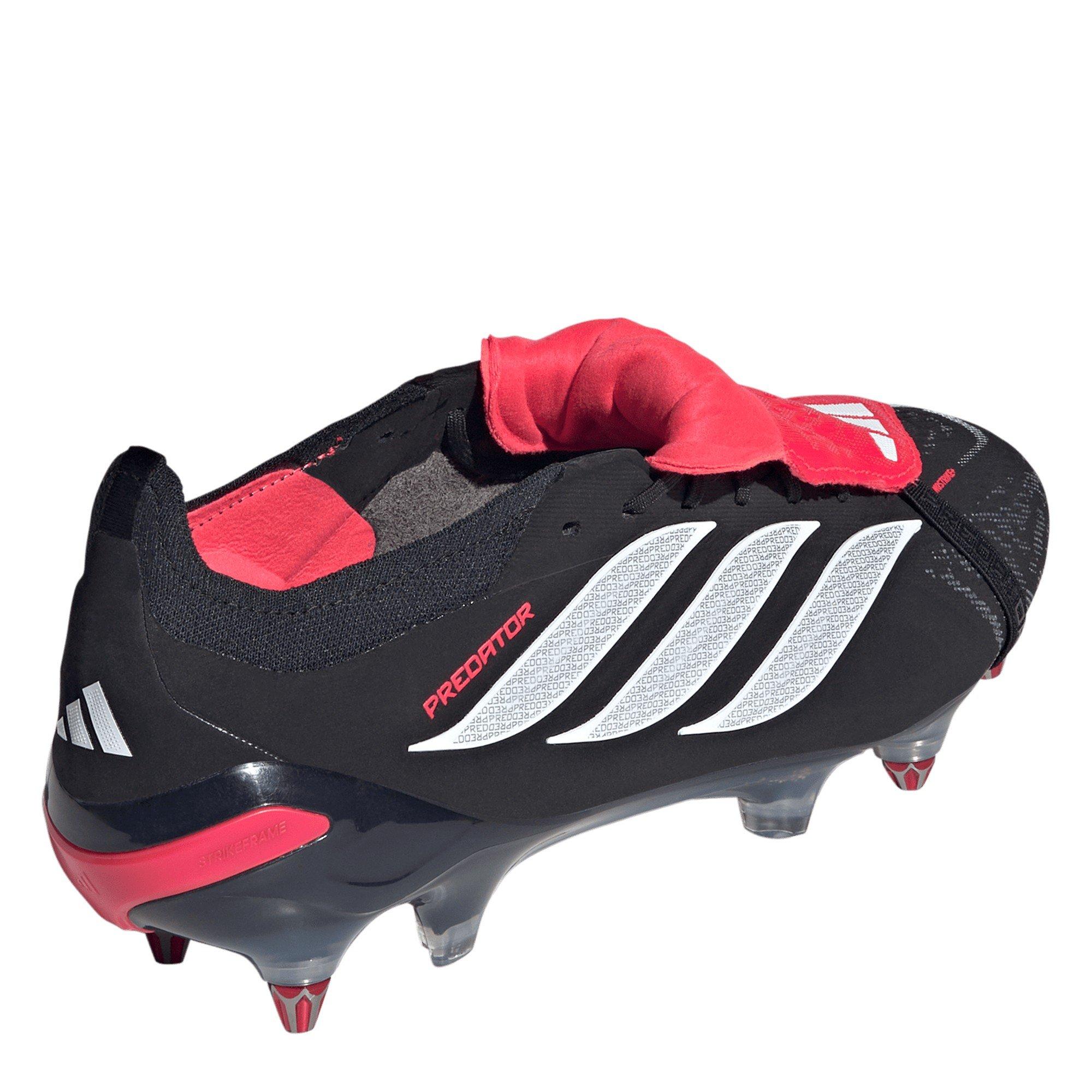 Preto/Vermelho - adidas - Mens adidas Predator Elite Fold Over Tongue Soft Ground Football Boots - 4