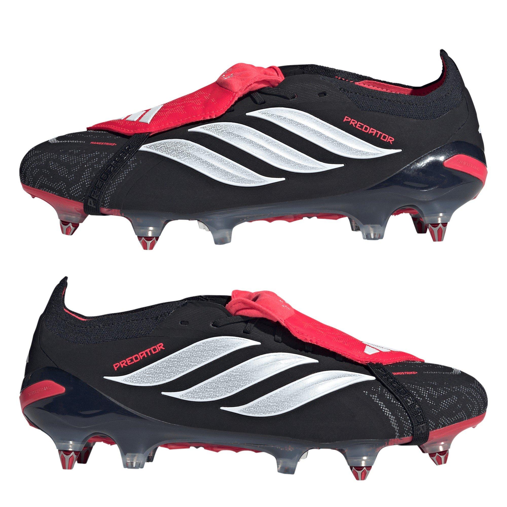 Preto/Vermelho - adidas - Mens adidas Predator Elite Fold Over Tongue Soft Ground Football Boots - 9
