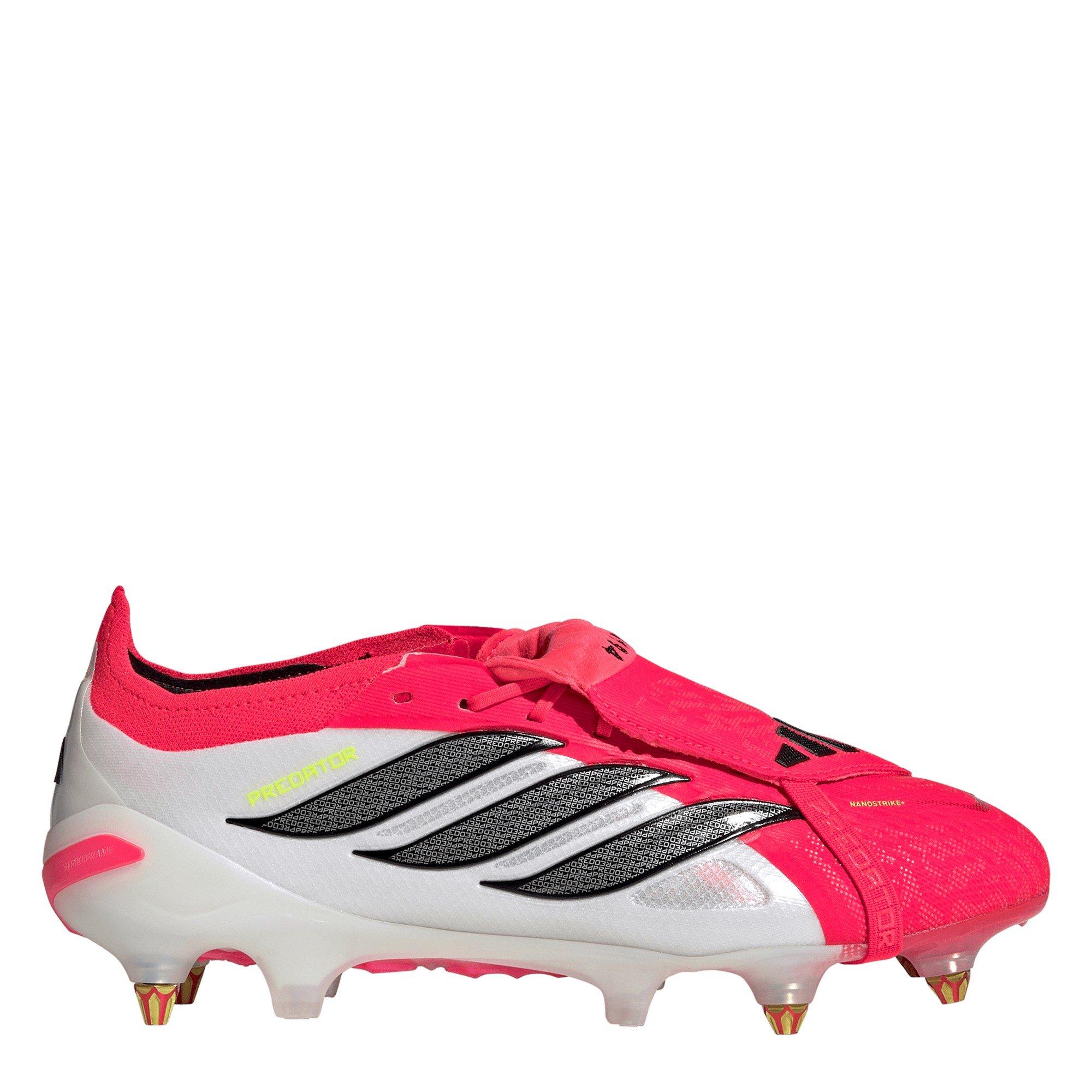 Adidas Men's Pator Elite Fold Over Tongue Soft Ground Football Boots - Red/Blk/White - 12 (47.3)