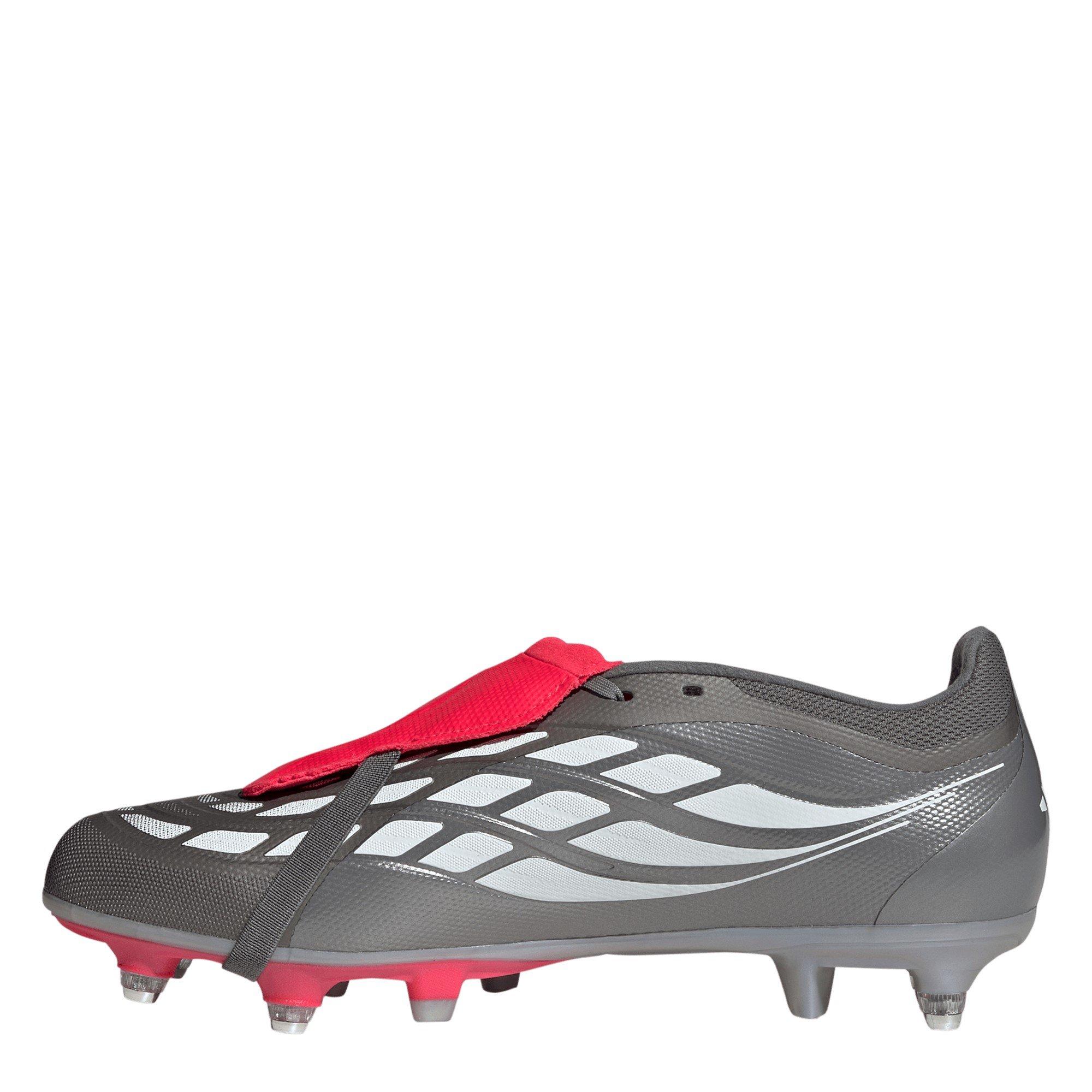 Grå/Rød - adidas - Predator Fold-Over Tongue Academy Soft Ground Football Boots Mens - 2