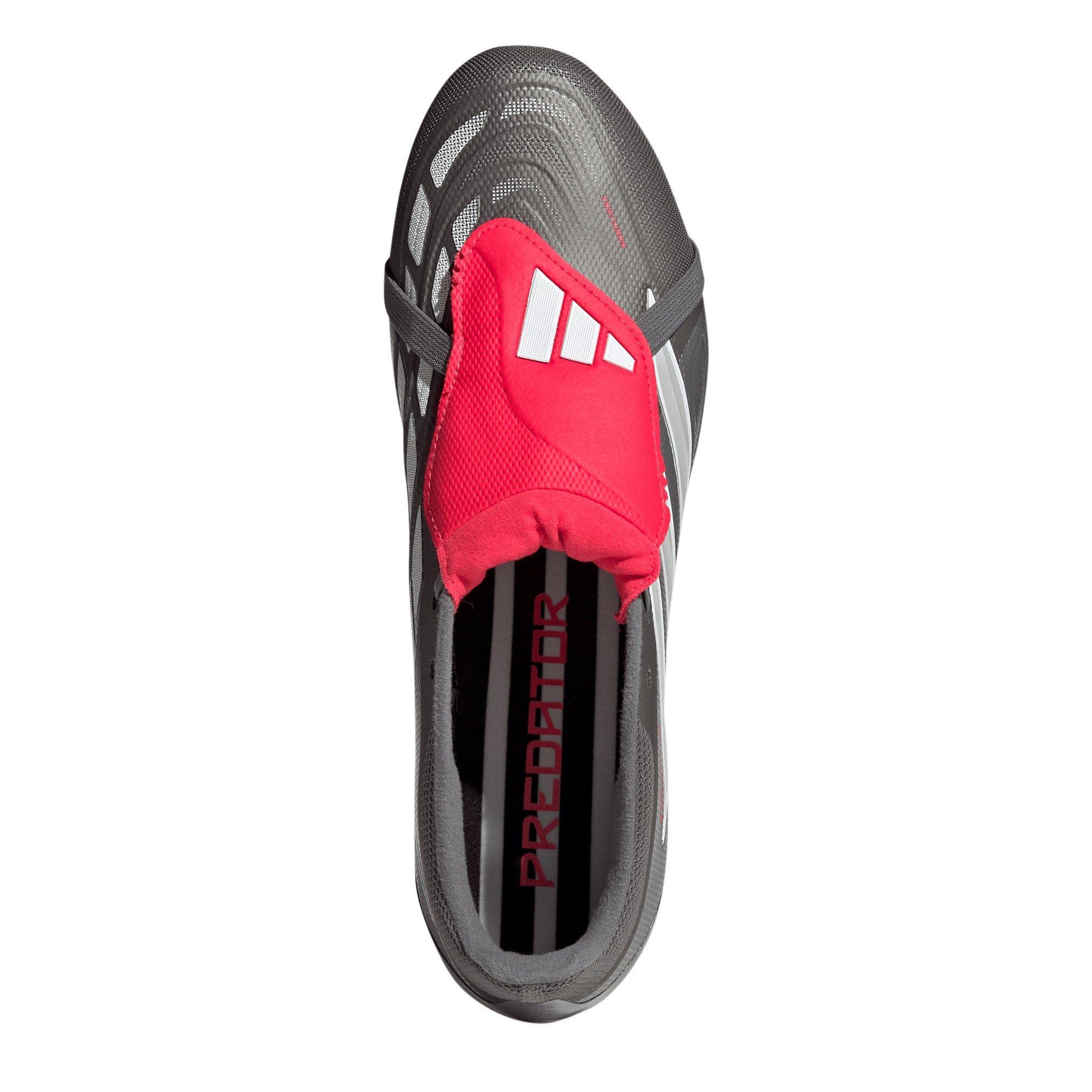 Grå/Rød - adidas - Predator Fold-Over Tongue Academy Soft Ground Football Boots Mens - 5