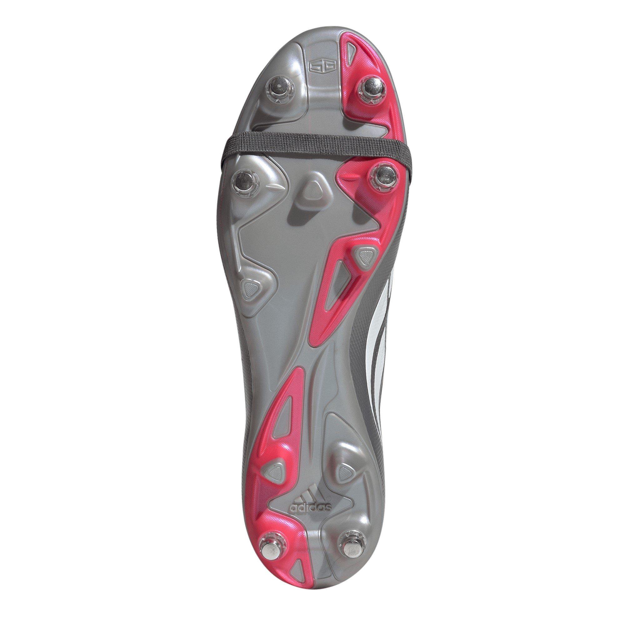 Grå/Rød - adidas - Predator Fold-Over Tongue Academy Soft Ground Football Boots Mens - 6