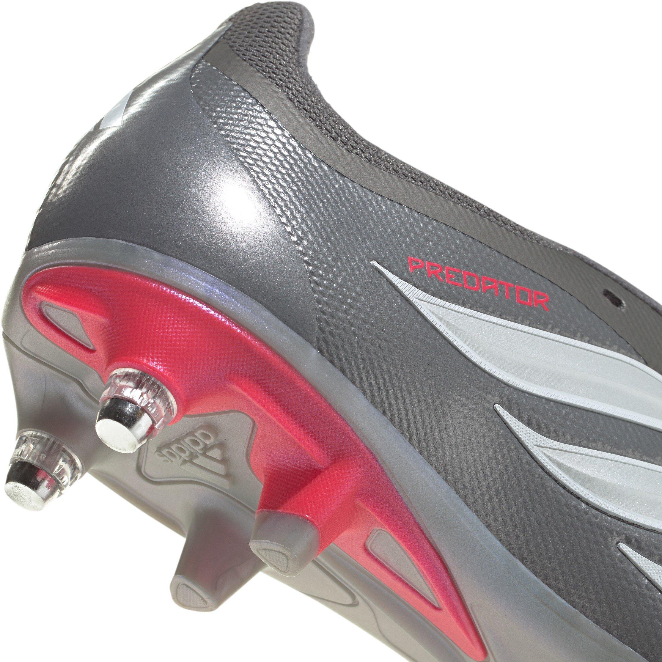 Grå/Rød - adidas - Predator Fold-Over Tongue Academy Soft Ground Football Boots Mens - 7