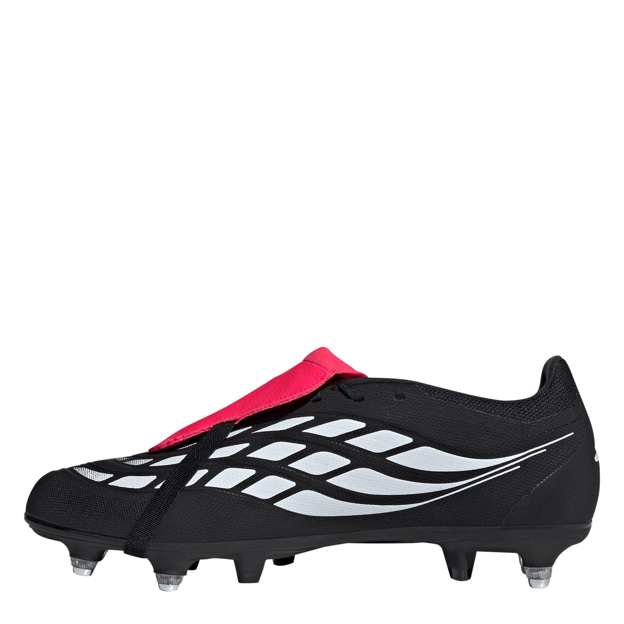Black/Red - adidas - Predator Fold-Over Tongue League Soft Ground Football Boots Mens - 2