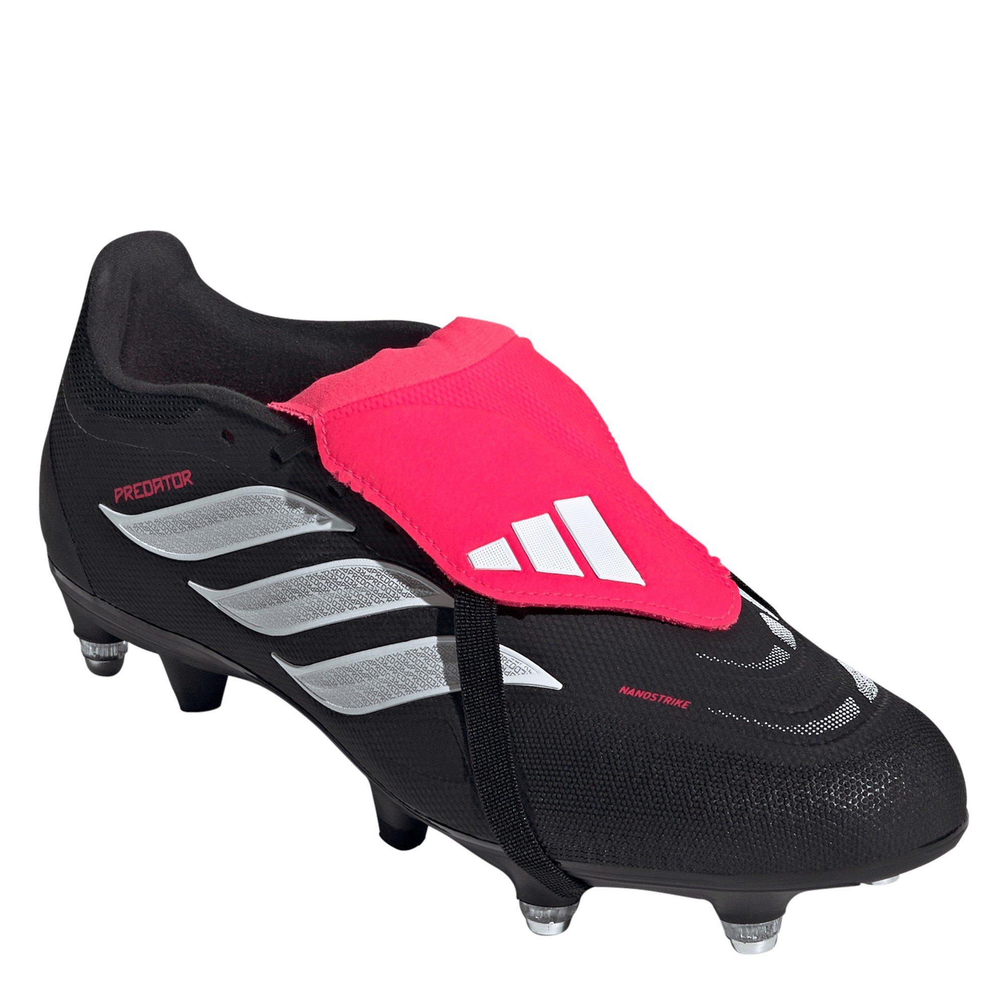Black/Red - adidas - Predator Fold-Over Tongue League Soft Ground Football Boots Mens - 3