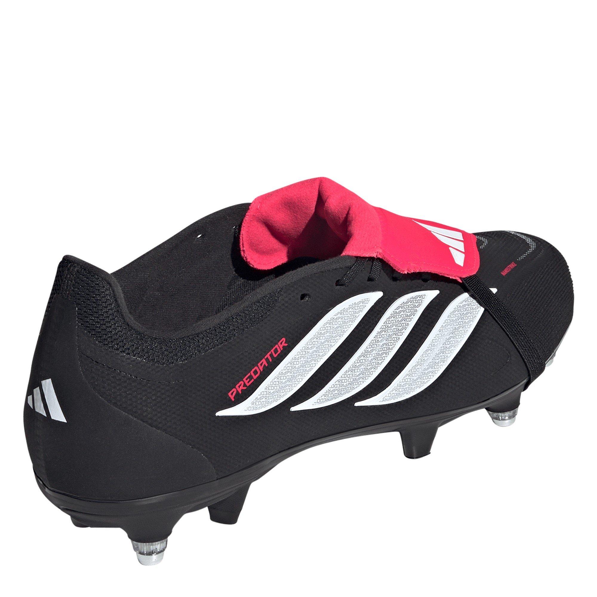 Black/Red - adidas - Predator Fold-Over Tongue League Soft Ground Football Boots Mens - 4