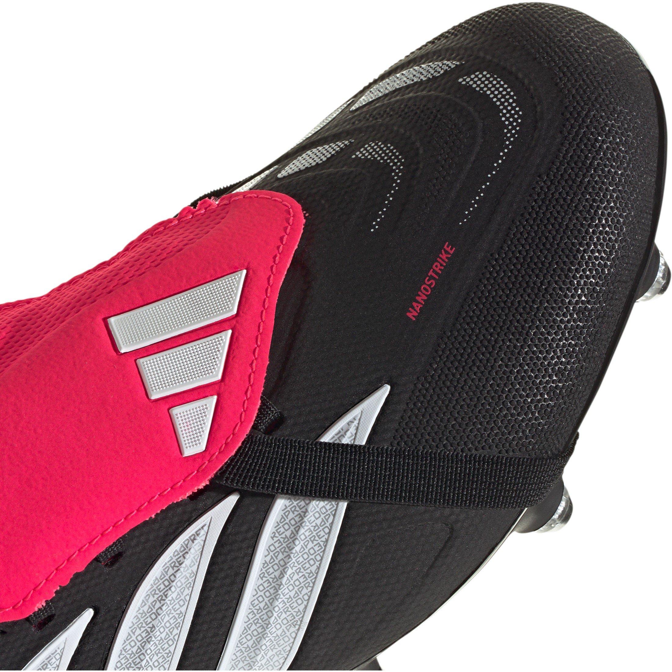 Black/Red - adidas - Predator Fold-Over Tongue League Soft Ground Football Boots Mens - 8
