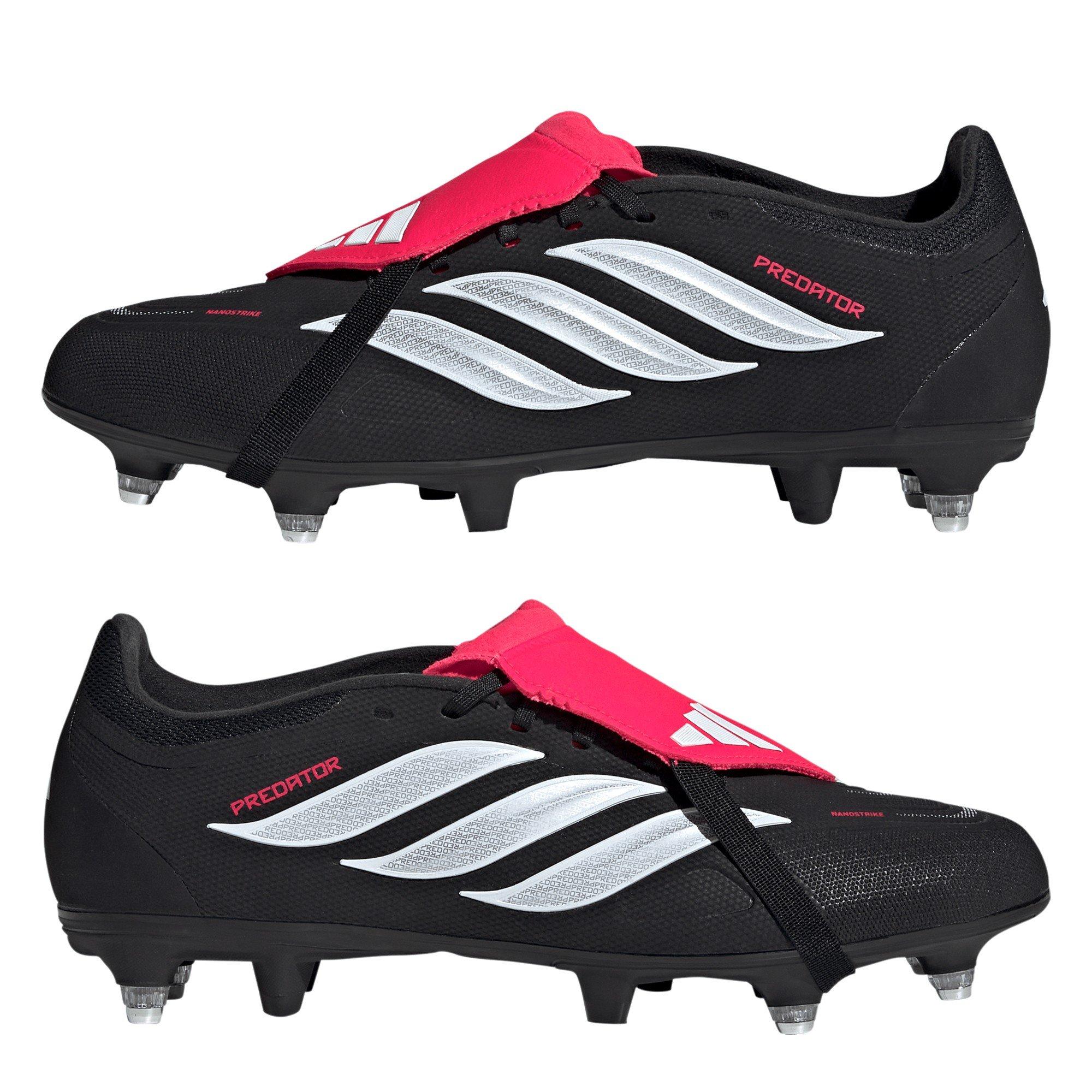 Black/Red - adidas - Predator Fold-Over Tongue League Soft Ground Football Boots Mens - 9