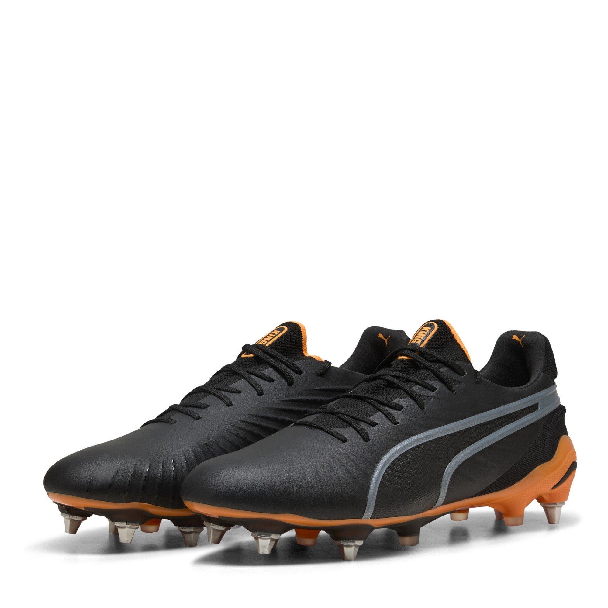 Puma Men's King .1 Soft Ground Football Boots - Black/Orange - 7 (40.5)