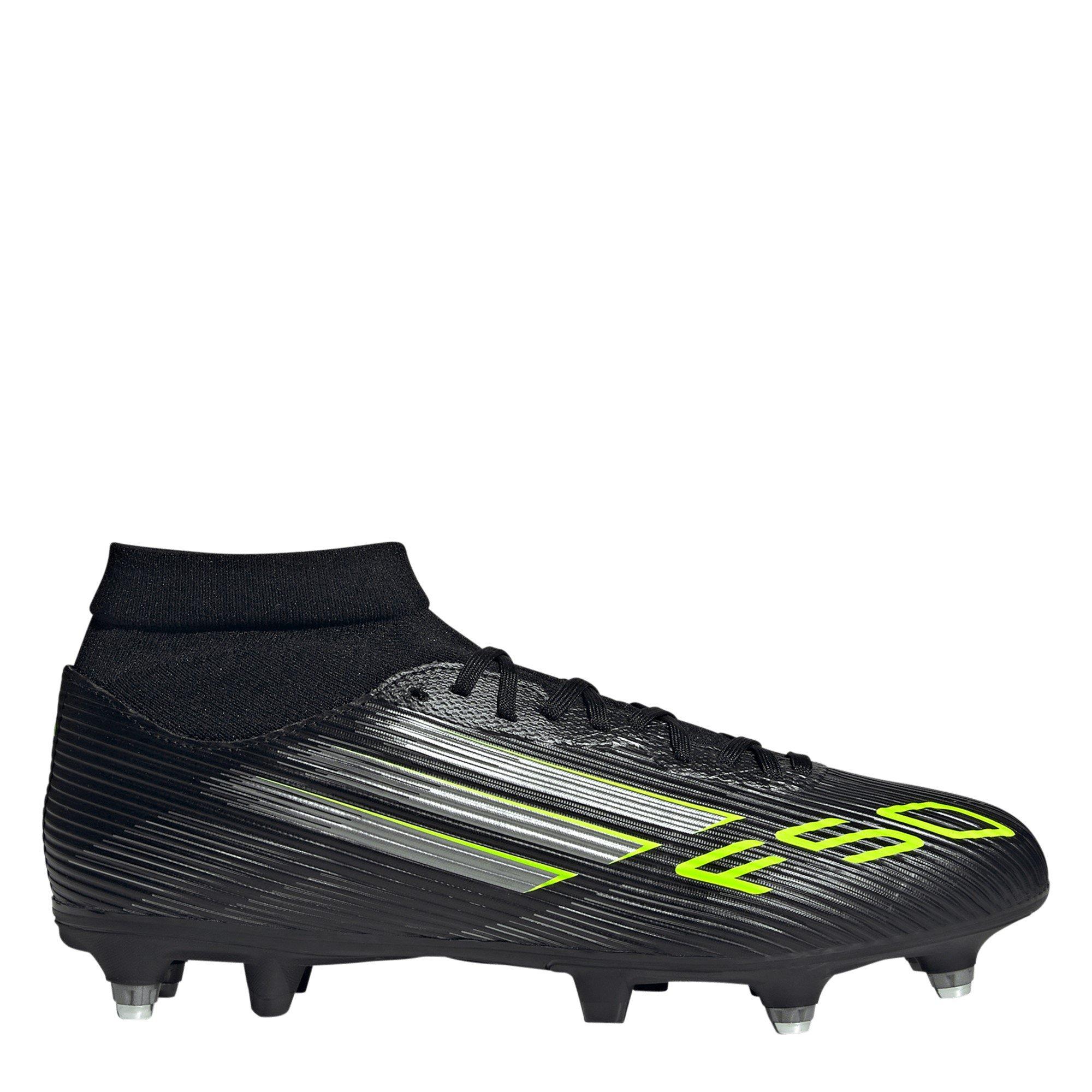 adidas F50 League Adults Mid Soft Ground Football Boots - Black/Lemon