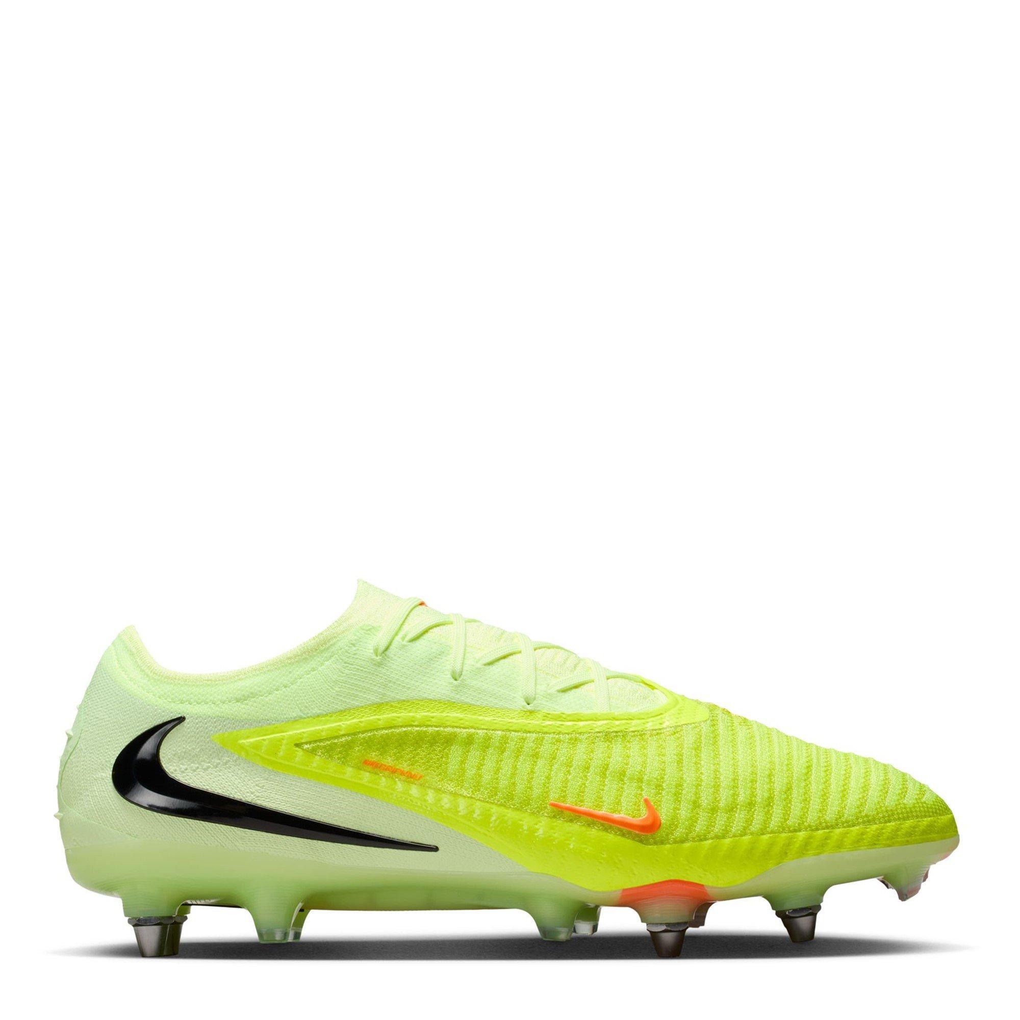 Nike Men's Phantom 6 Low Elite Adults Soft Ground Football Boots - Crimson/Lime - 7 (41)
