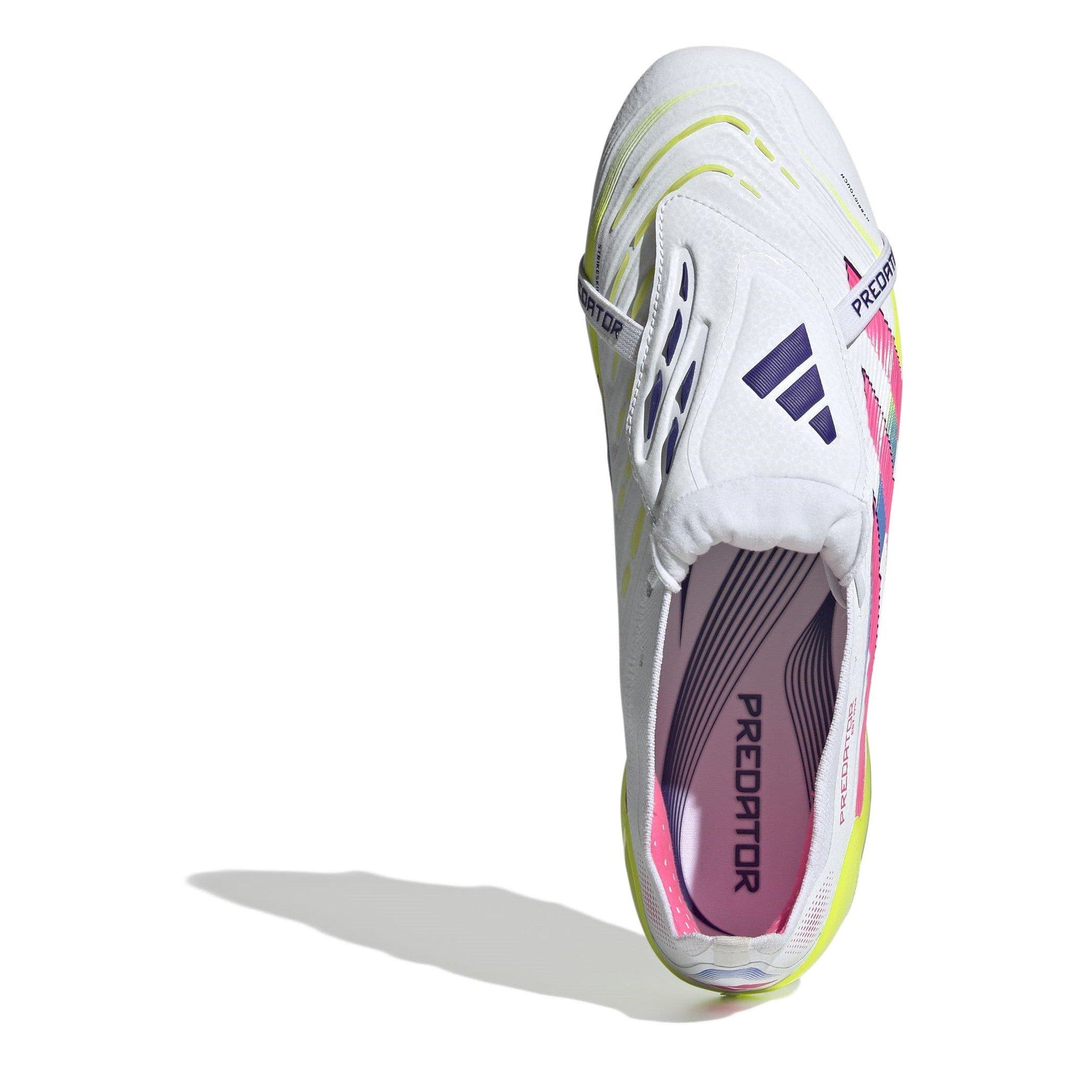 White/Pink - adidas - Predator Elite Fold-Over Tongue Adults Soft Ground Football Boots - 5