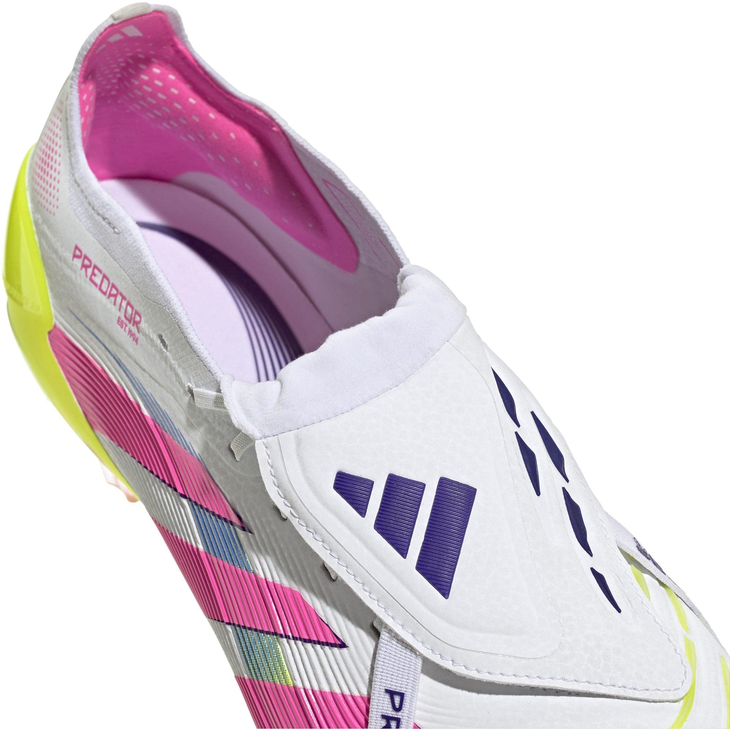 White/Pink - adidas - Predator Elite Fold-Over Tongue Adults Soft Ground Football Boots - 7