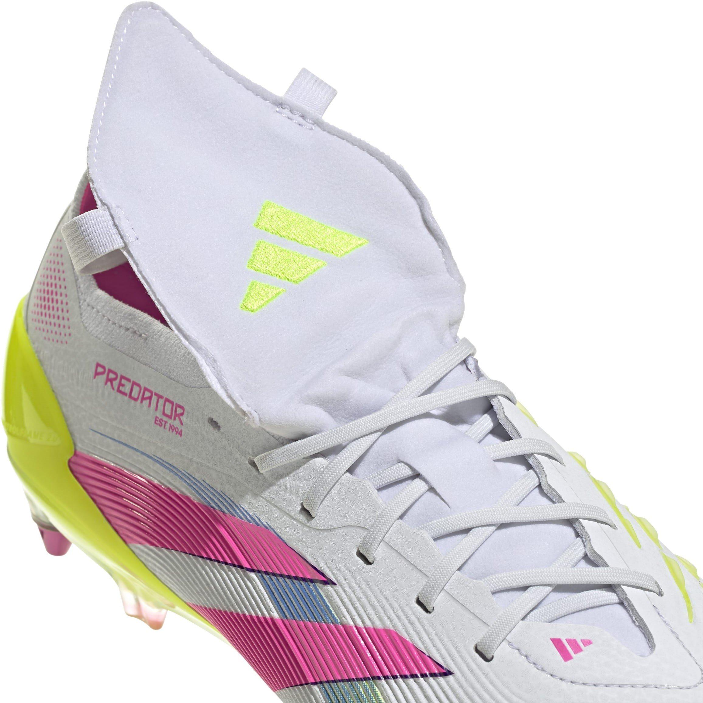 White/Pink - adidas - Predator Elite Fold-Over Tongue Adults Soft Ground Football Boots - 9