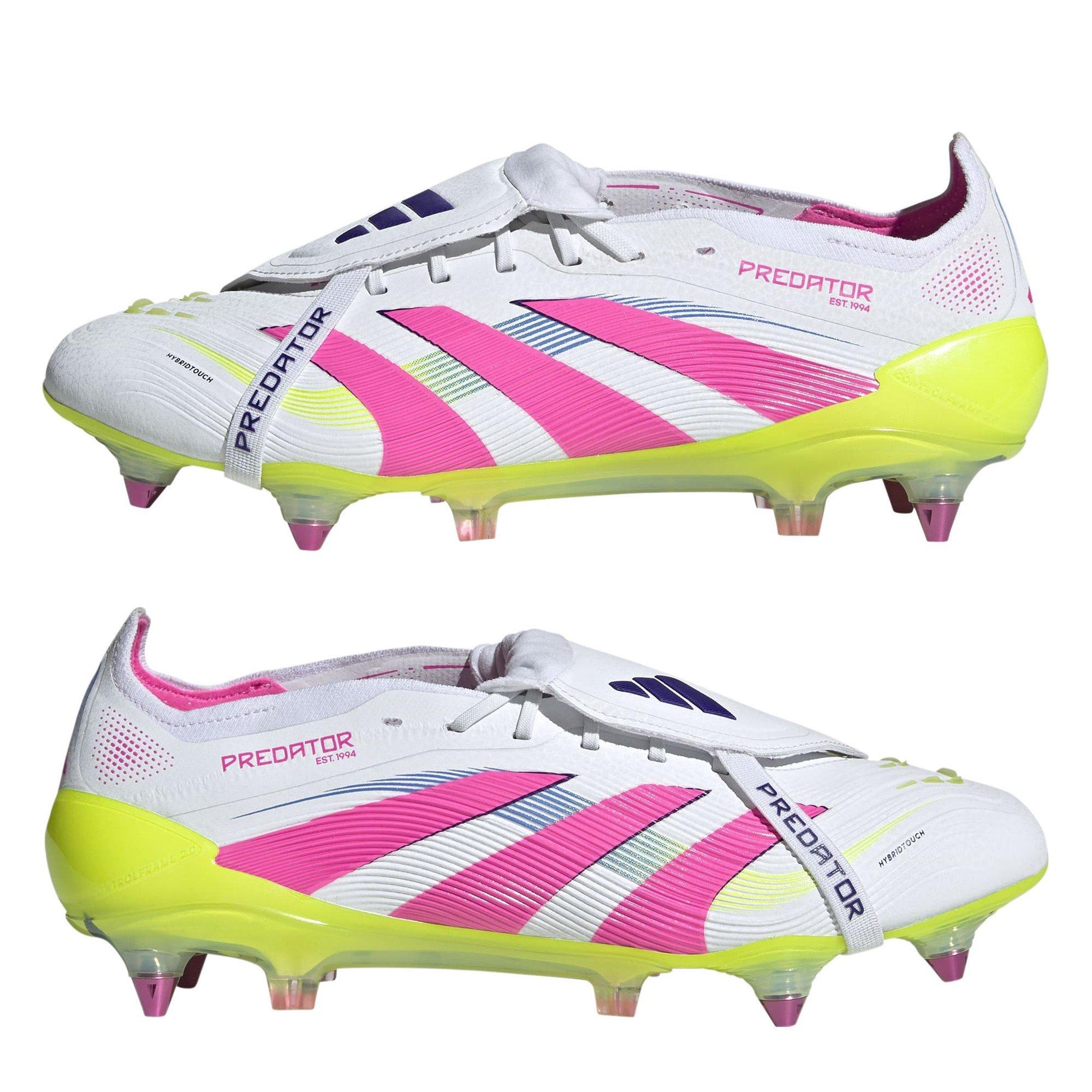 White/Pink - adidas - Predator Elite Fold-Over Tongue Adults Soft Ground Football Boots - 10