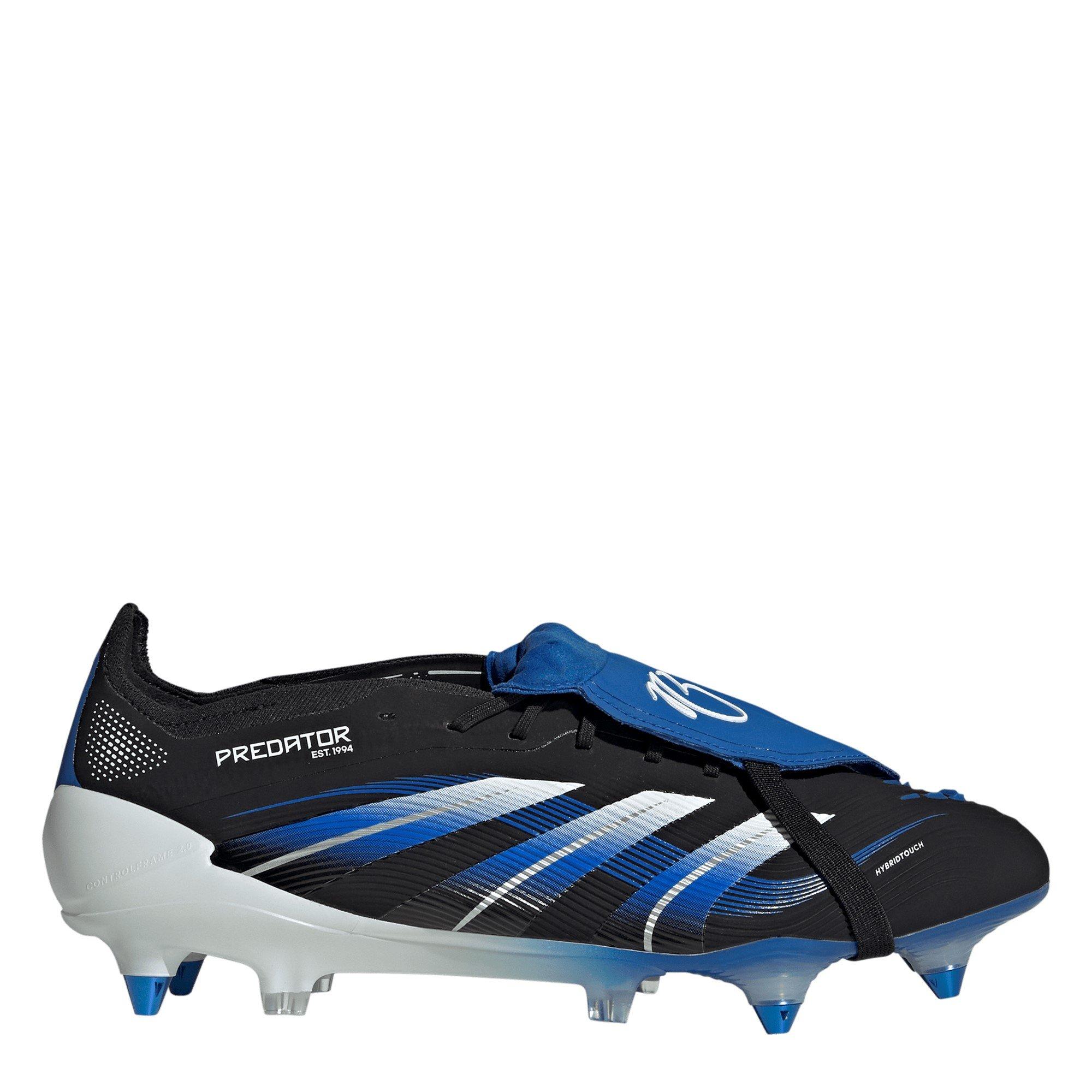 Black/Blue - adidas - Predator Elite Fold-Over Tongue Adults Soft Ground Football Boots - 1