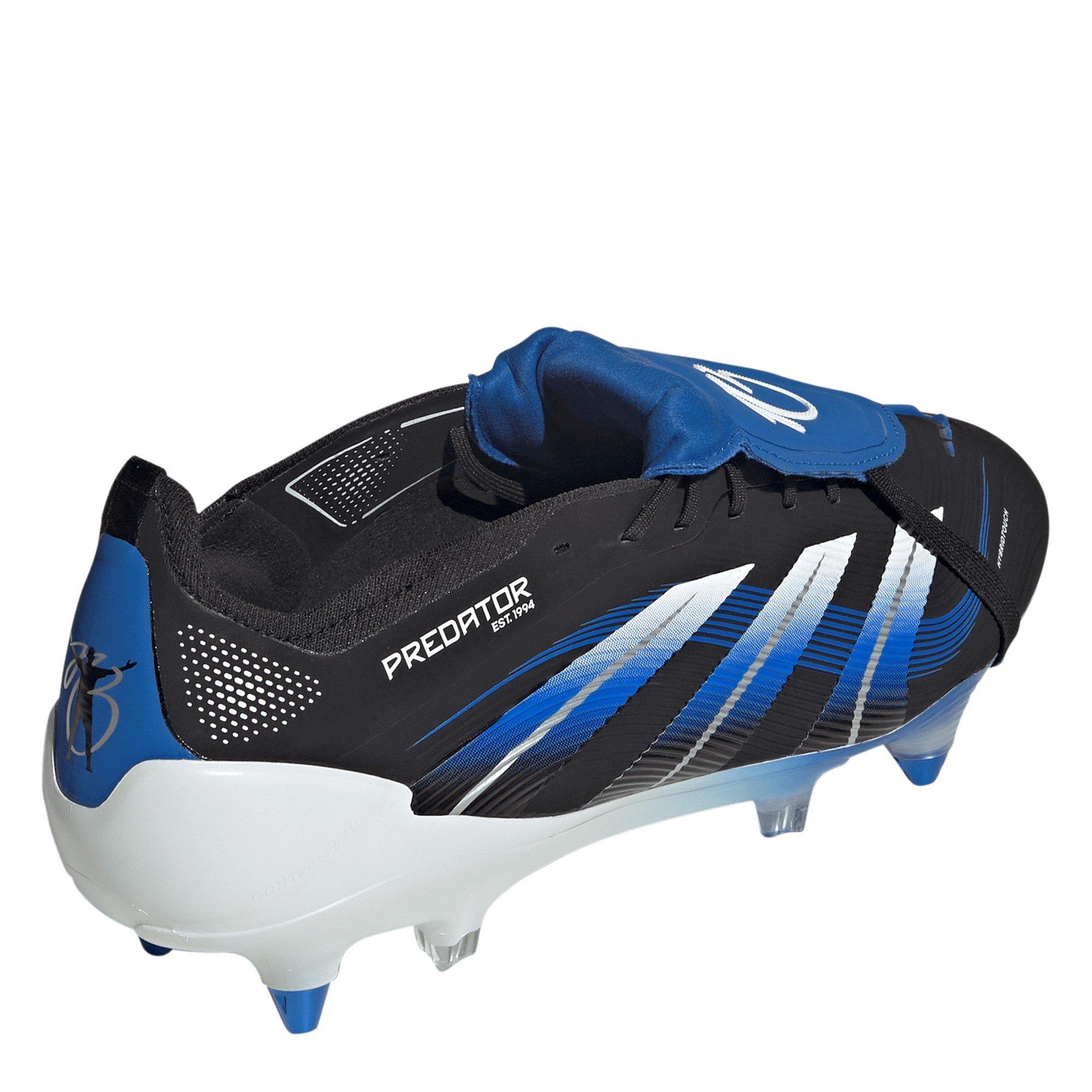 Black/Blue - adidas - Predator Elite Fold-Over Tongue Adults Soft Ground Football Boots - 4