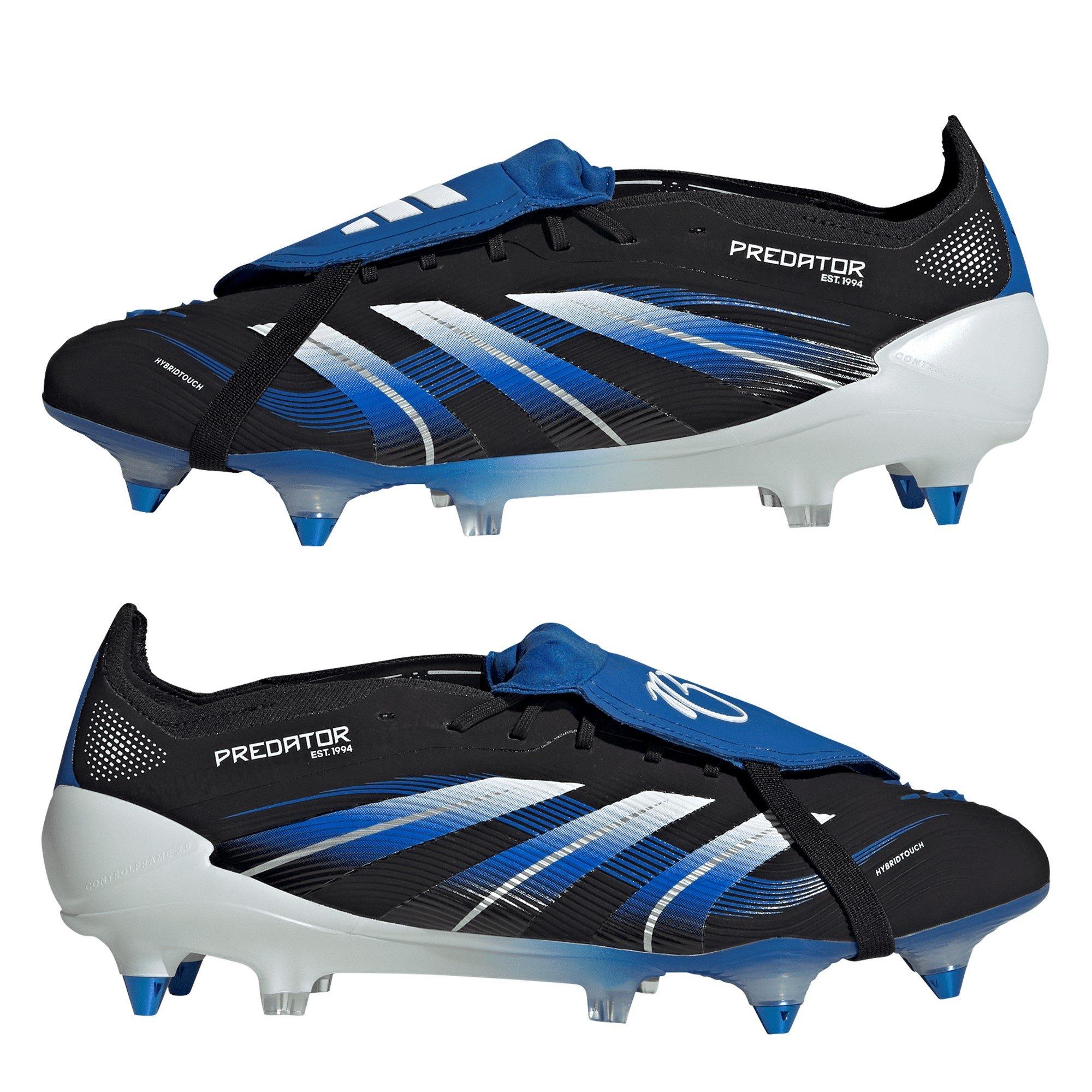 Black/Blue - adidas - Predator Elite Fold-Over Tongue Adults Soft Ground Football Boots - 9