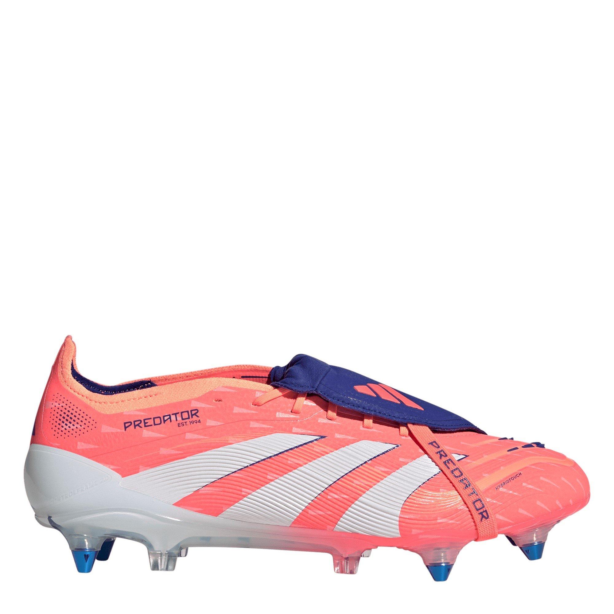 Adidas Men's Predator Elite Fold-Over Tongue Adults Soft Ground Football Boots - Orange/White - 4 (36.7)