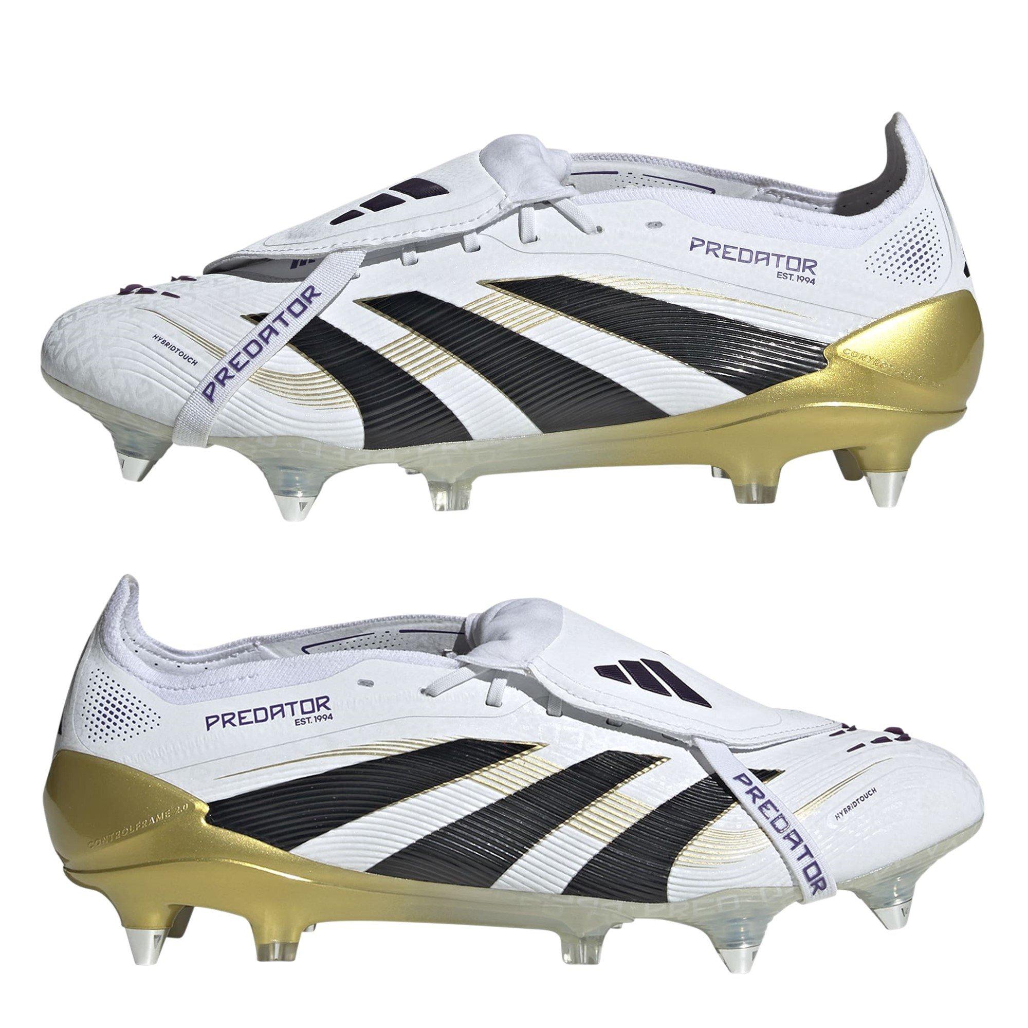 Wit/Zwart/Goud - adidas - Predator Elite Fold-Over Tongue Adults Soft Ground Football Boots - 9