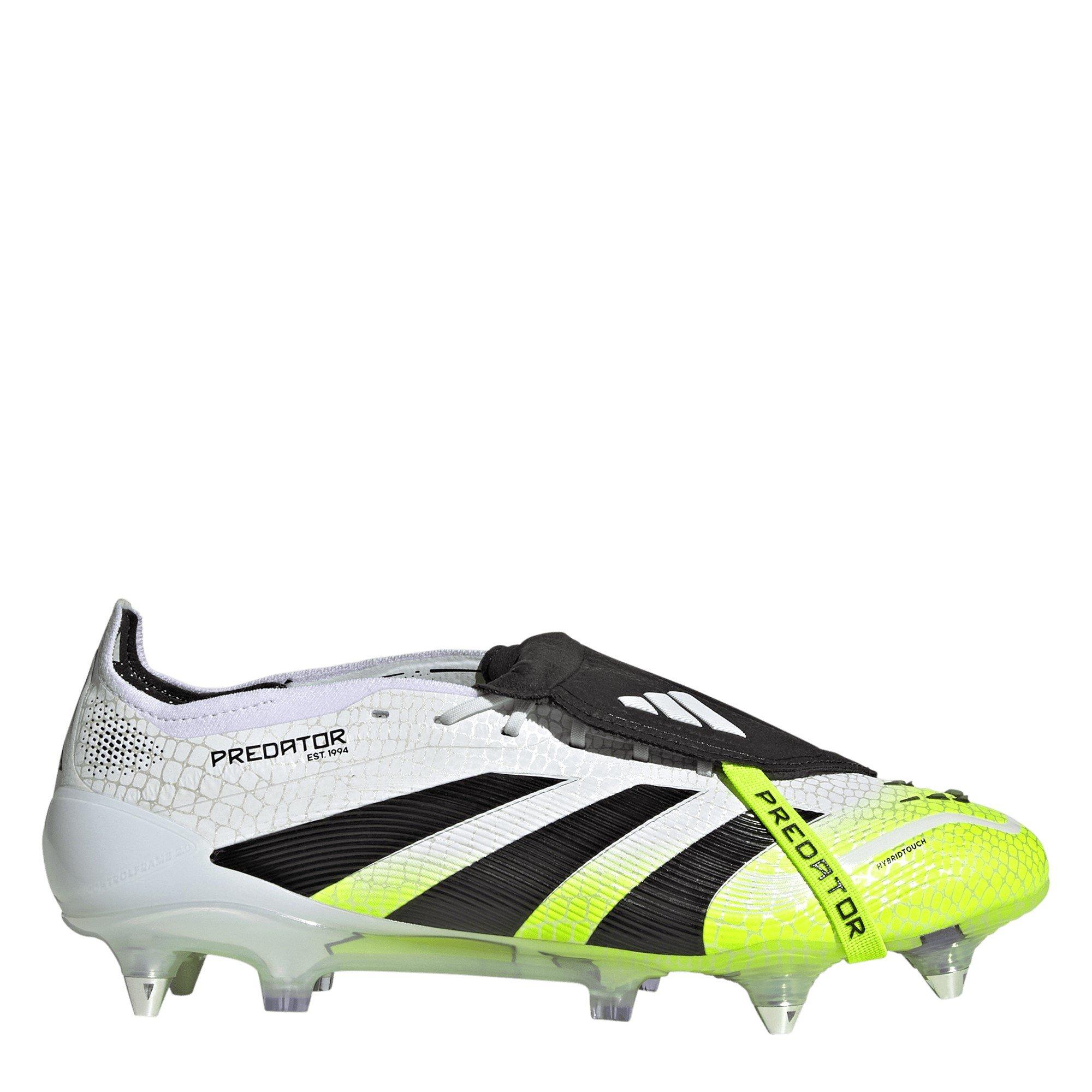Wit/Zwart/Citroen - adidas - Predator Elite Fold-Over Tongue Adults Soft Ground Football Boots - 1