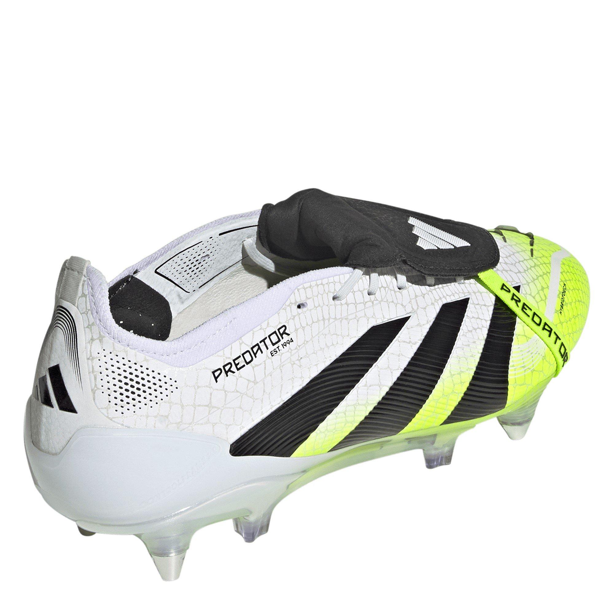 Bijelo/Crno/Limun - adidas - Predator Elite Fold-Over Tongue Adults Soft Ground Football Boots - 4
