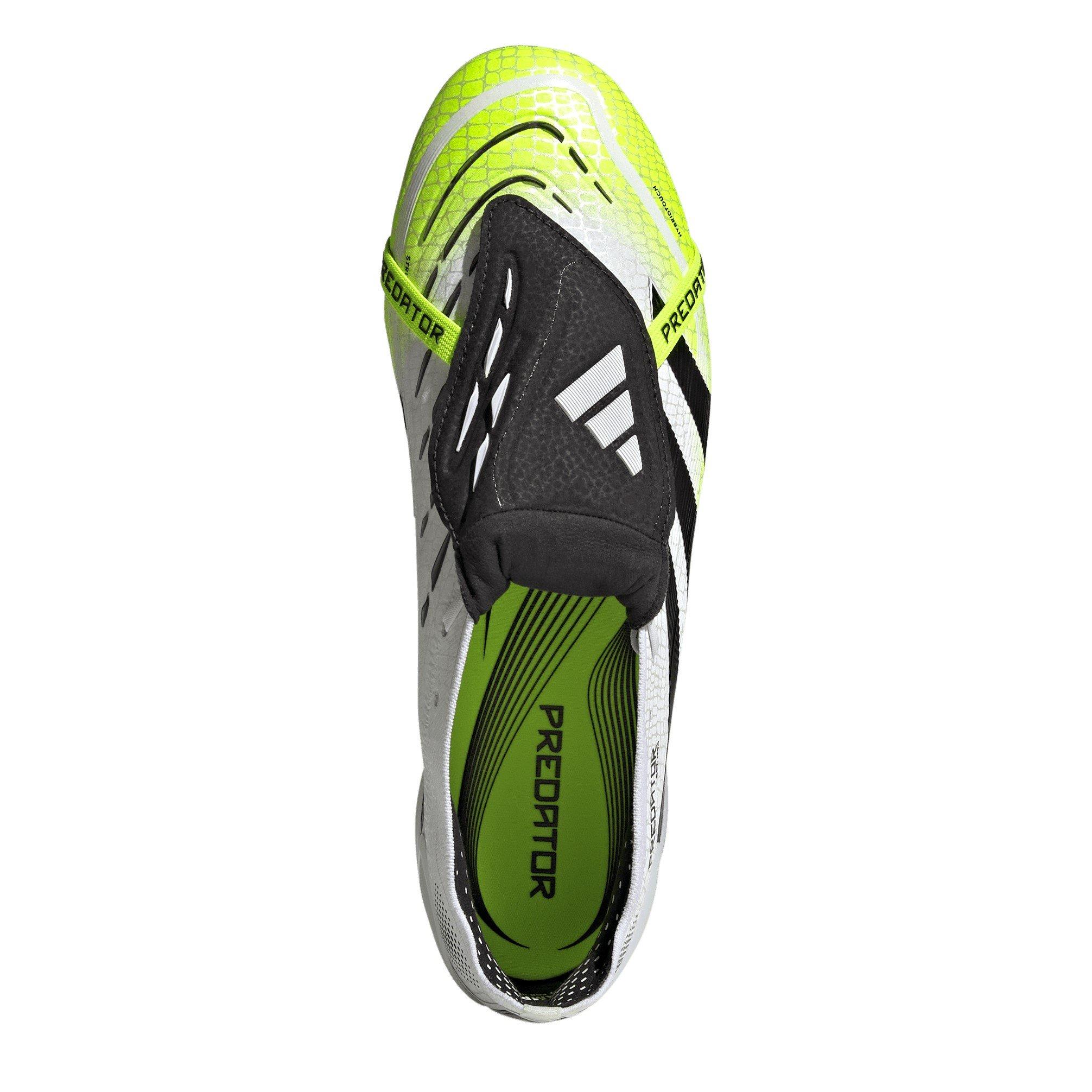 Bijelo/Crno/Limun - adidas - Predator Elite Fold-Over Tongue Adults Soft Ground Football Boots - 5