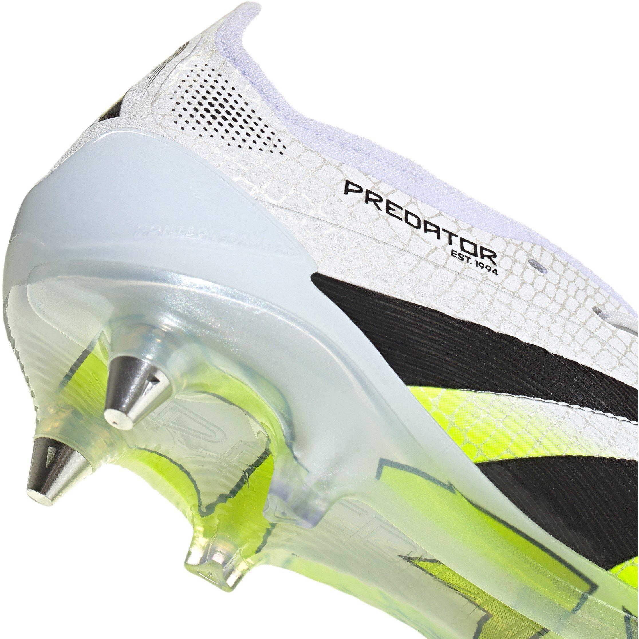 Bijelo/Crno/Limun - adidas - Predator Elite Fold-Over Tongue Adults Soft Ground Football Boots - 7