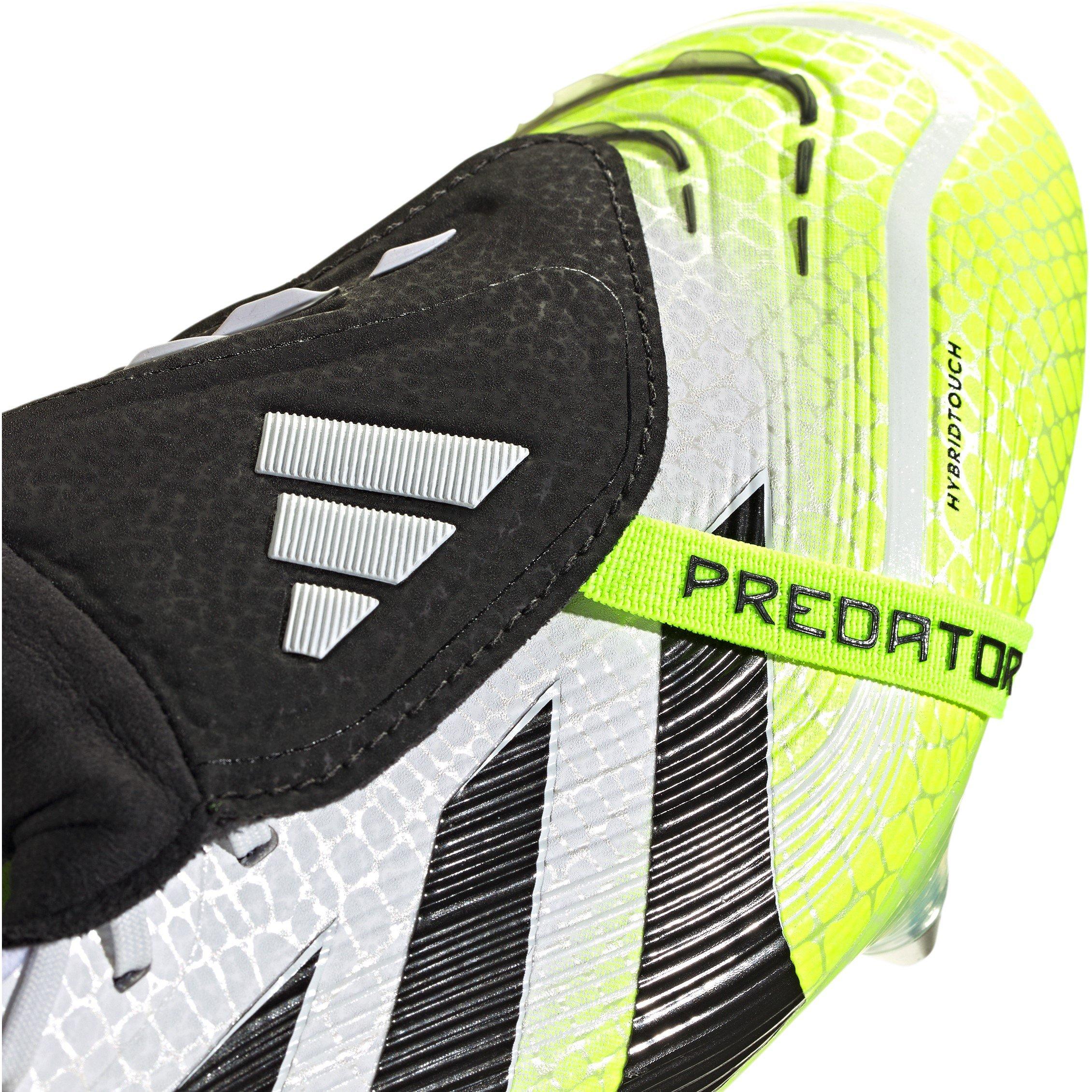 Bijelo/Crno/Limun - adidas - Predator Elite Fold-Over Tongue Adults Soft Ground Football Boots - 8