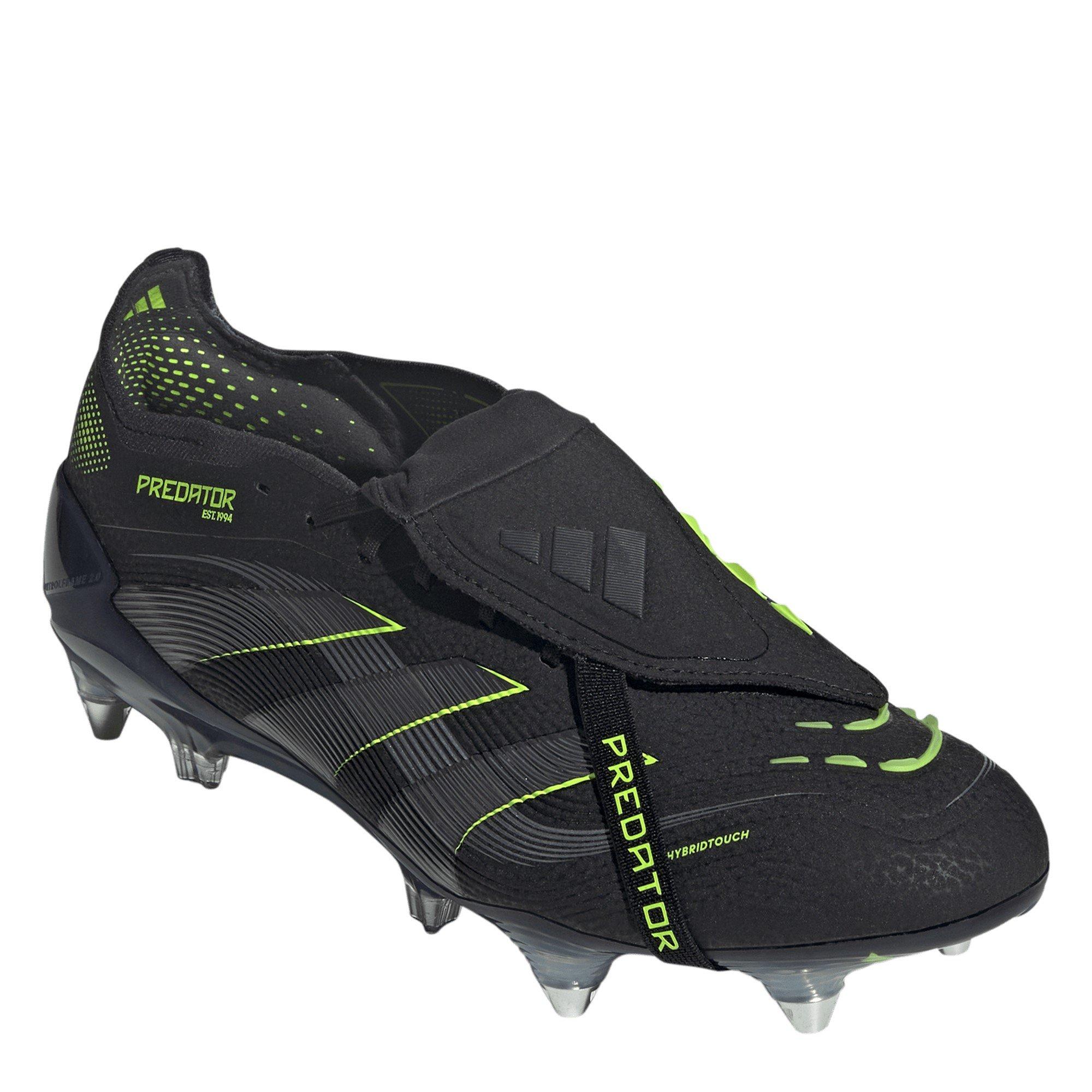 Noir/Citron - adidas - Predator Elite Fold-Over Tongue Adults Soft Ground Football Boots - 3