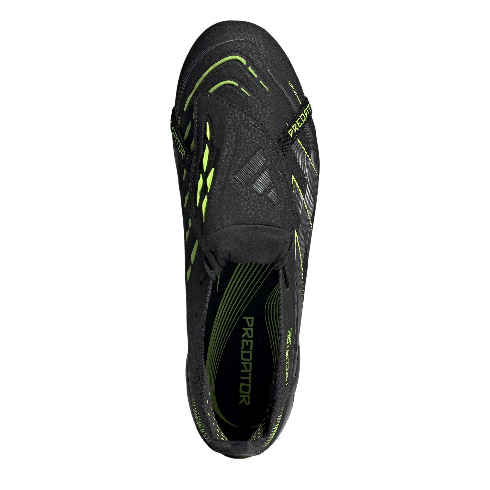 Noir/Citron - adidas - Predator Elite Fold-Over Tongue Adults Soft Ground Football Boots - 5
