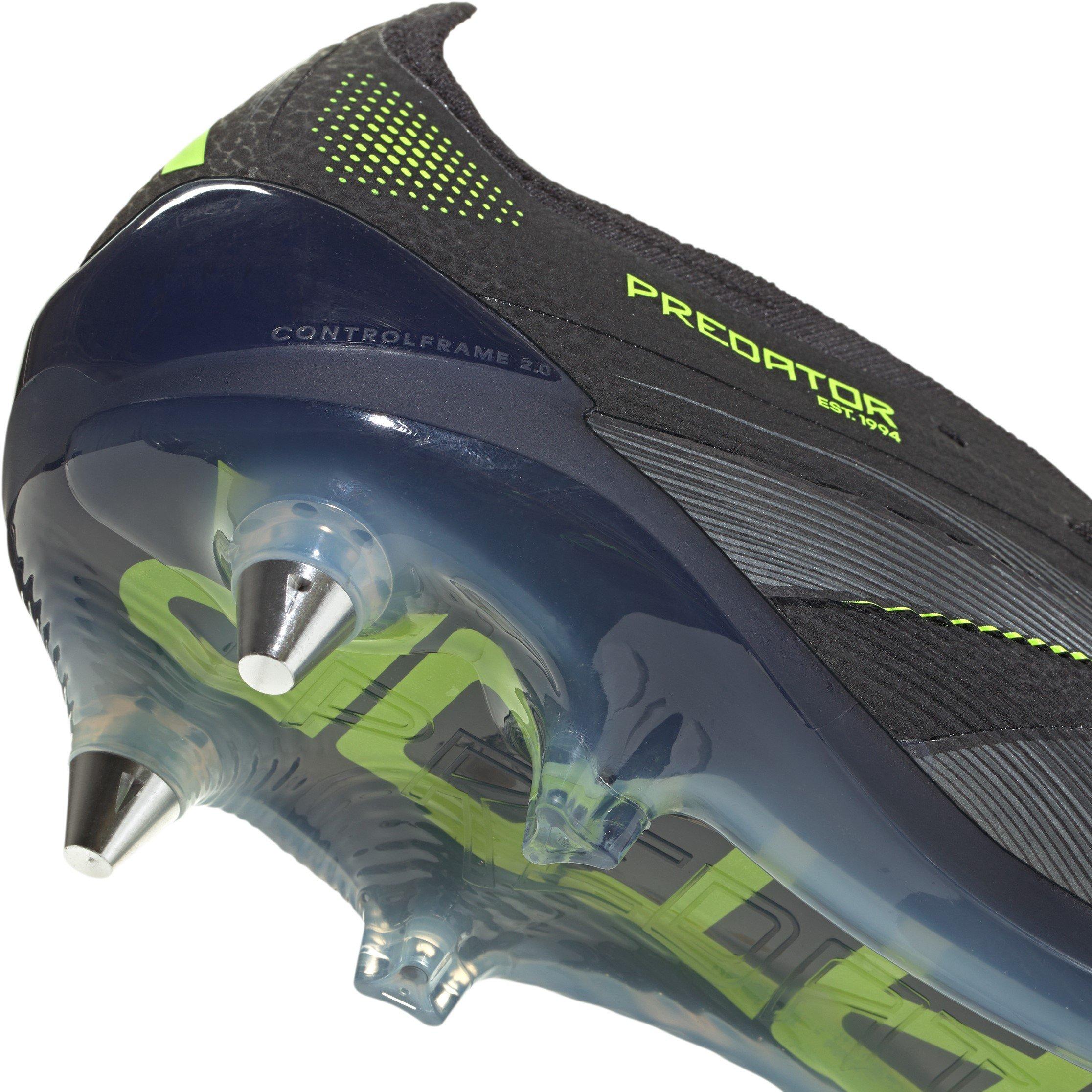 Noir/Citron - adidas - Predator Elite Fold-Over Tongue Adults Soft Ground Football Boots - 7