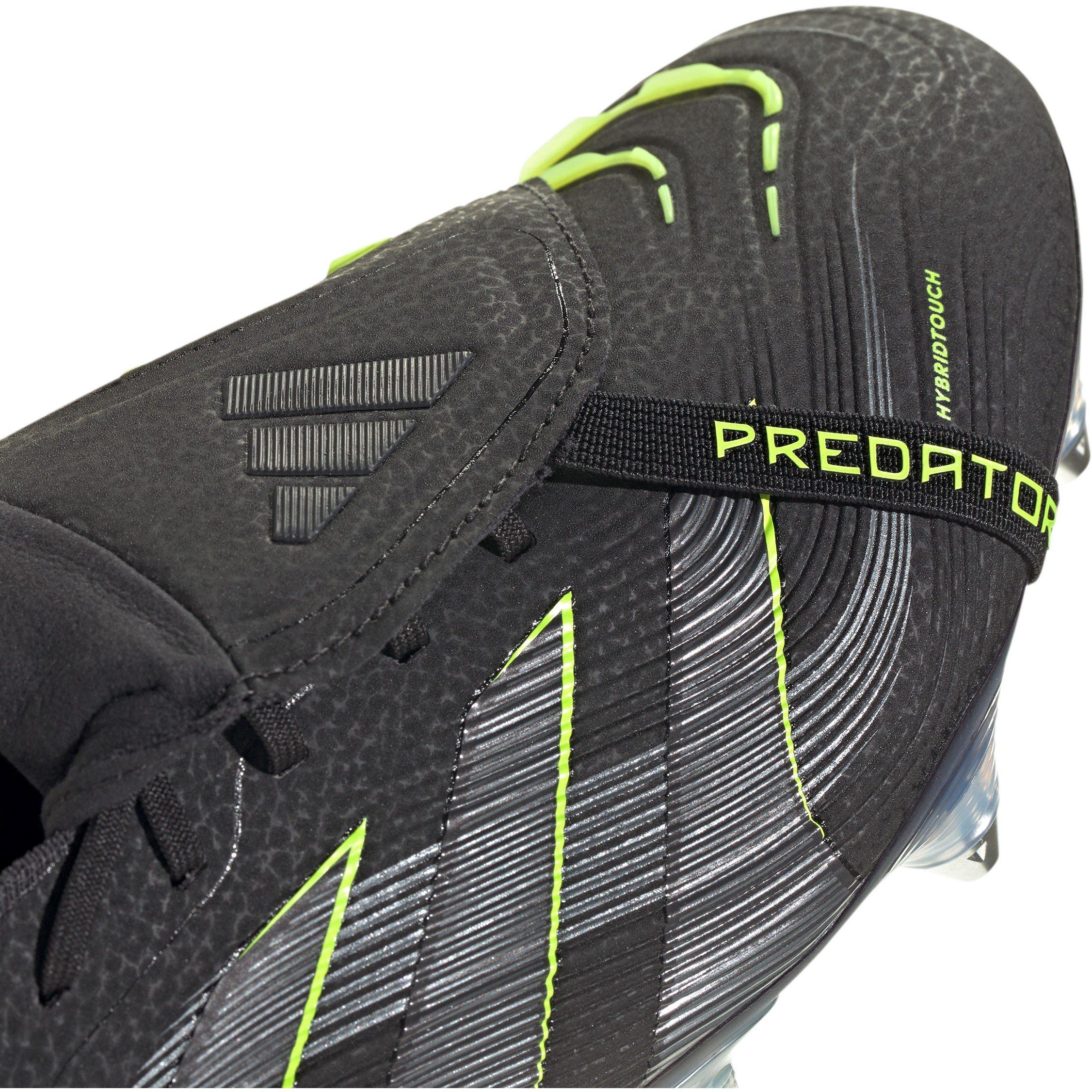 Noir/Citron - adidas - Predator Elite Fold-Over Tongue Adults Soft Ground Football Boots - 8
